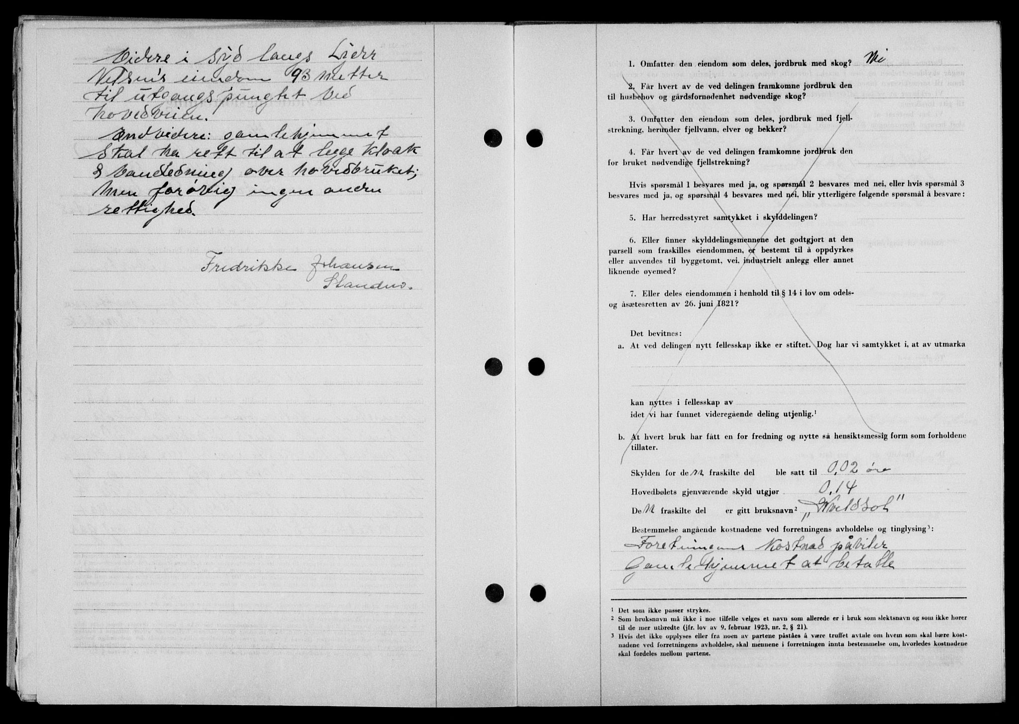 Lofoten sorenskriveri, SAT/A-0017/1/2/2C/L0014a: Mortgage book no. 14a, 1946-1946, Diary no: : 1037/1946