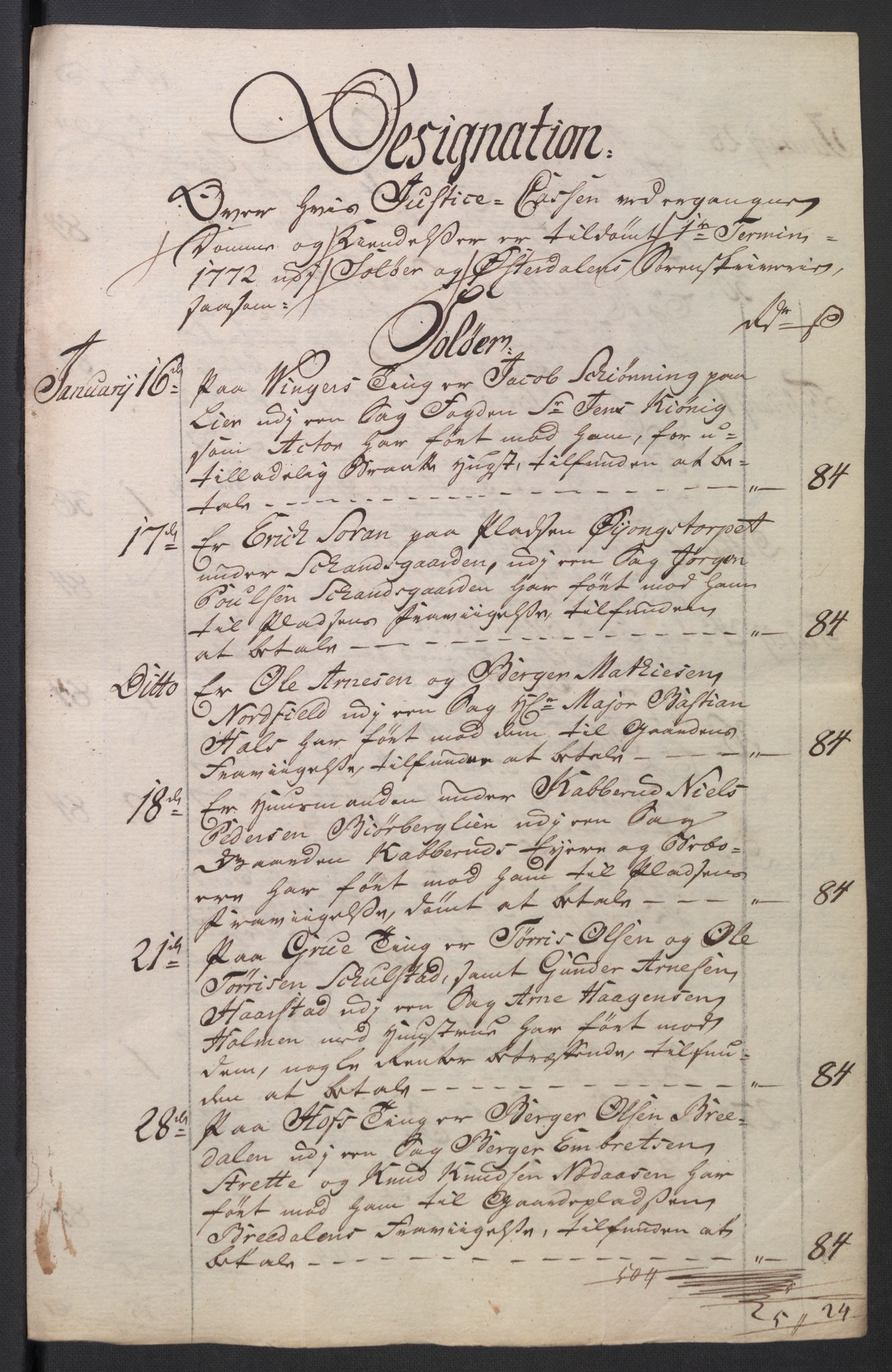 Rentekammeret inntil 1814, Reviderte regnskaper, Mindre regnskaper, AV/RA-EA-4068/Rb/L0014: Opplands amt, 1771-1779, p. 185