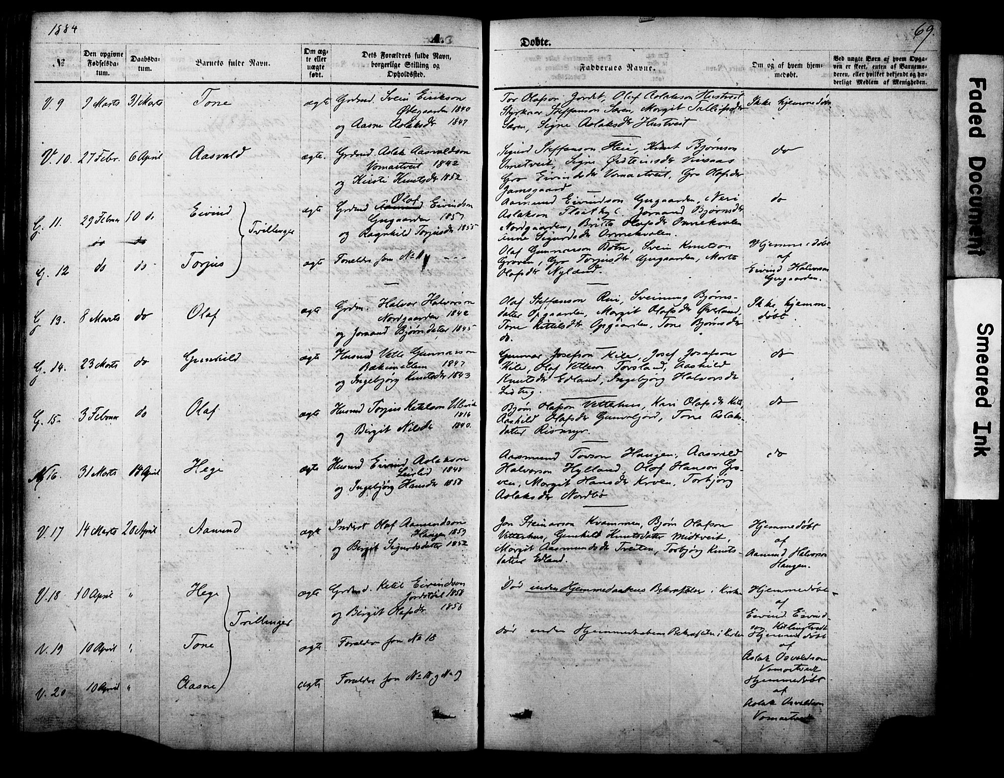 Vinje kirkebøker, SAKO/A-312/F/Fa/L0005: Parish register (official) no. I 5, 1870-1886, p. 69