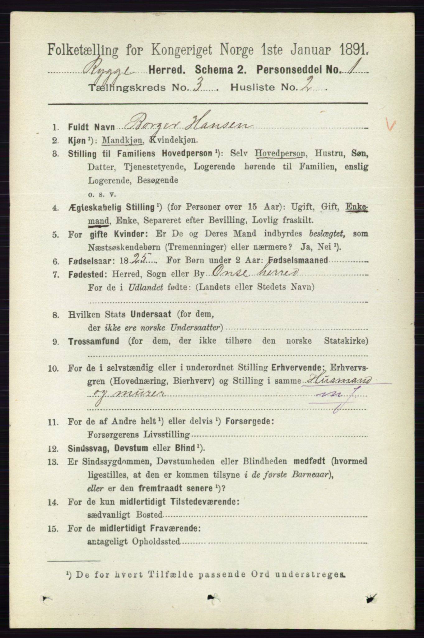 RA, 1891 census for 0136 Rygge, 1891, p. 1675