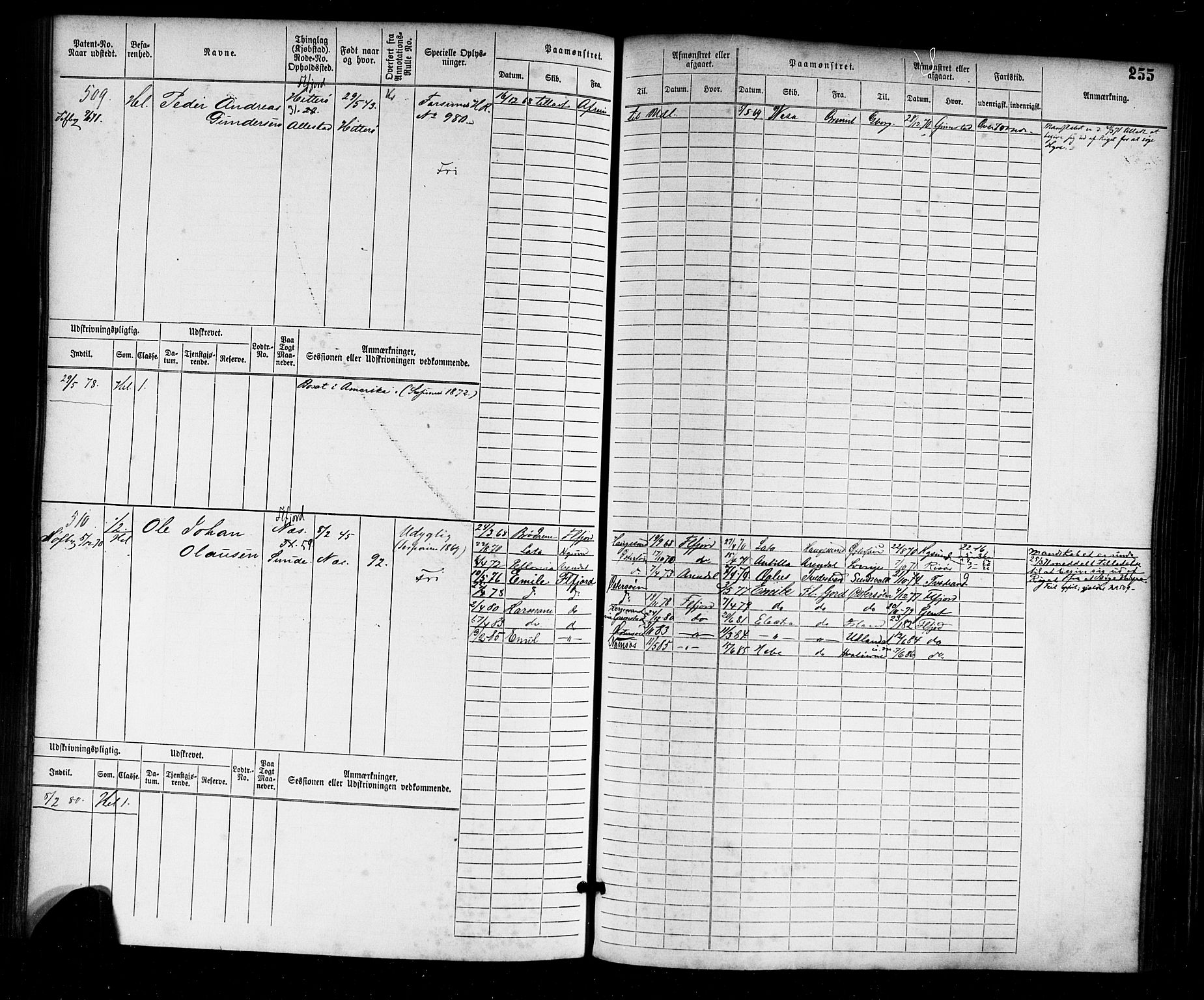 Flekkefjord mønstringskrets, AV/SAK-2031-0018/F/Fb/L0001: Hovedrulle nr 1-764, N-4, 1868-1900, p. 259