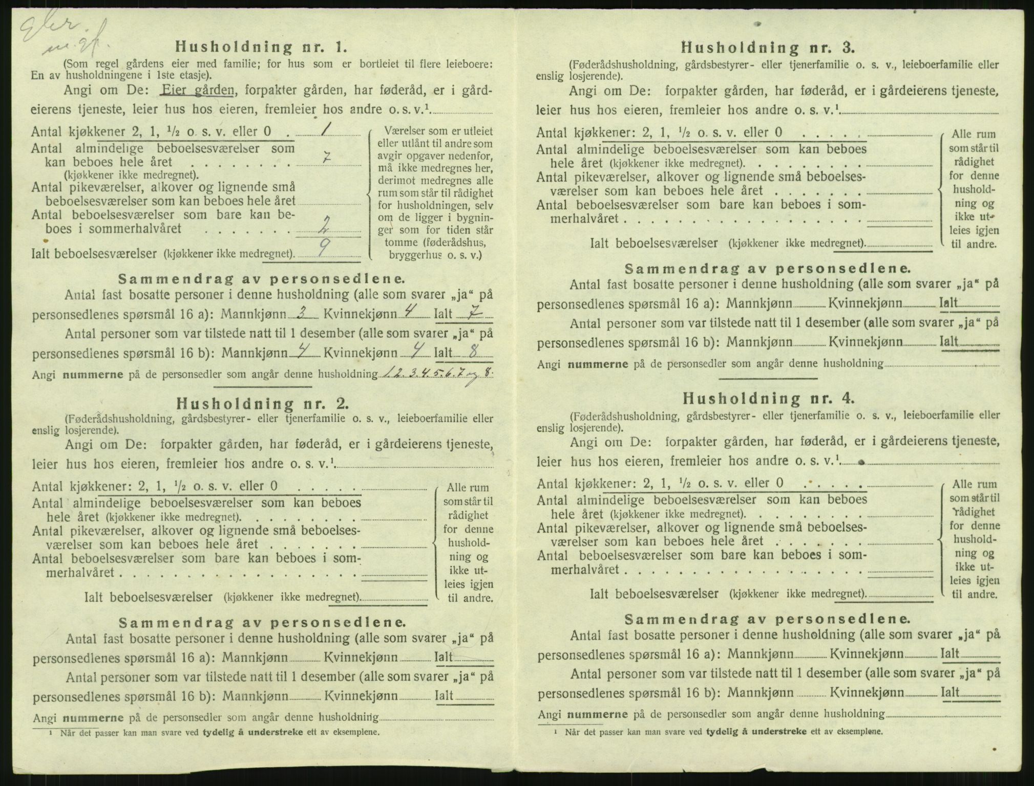 SAT, 1920 census for Rindal, 1920, p. 43
