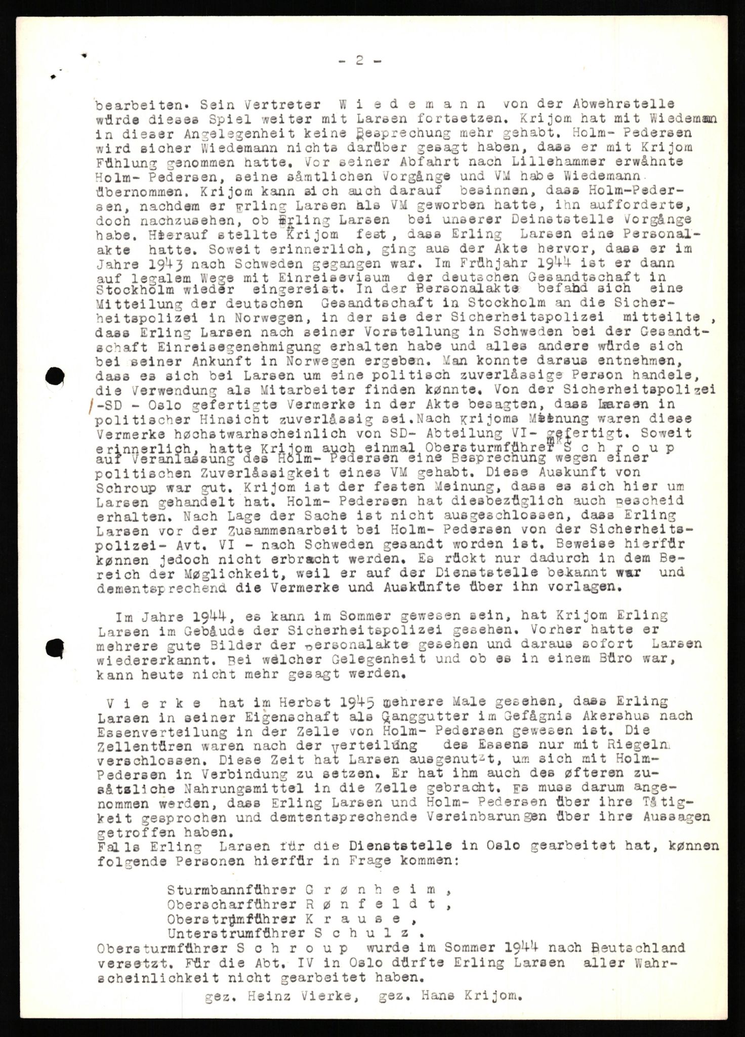 Forsvaret, Forsvarets overkommando II, AV/RA-RAFA-3915/D/Db/L0018: CI Questionaires. Tyske okkupasjonsstyrker i Norge. Tyskere., 1945-1946, p. 311