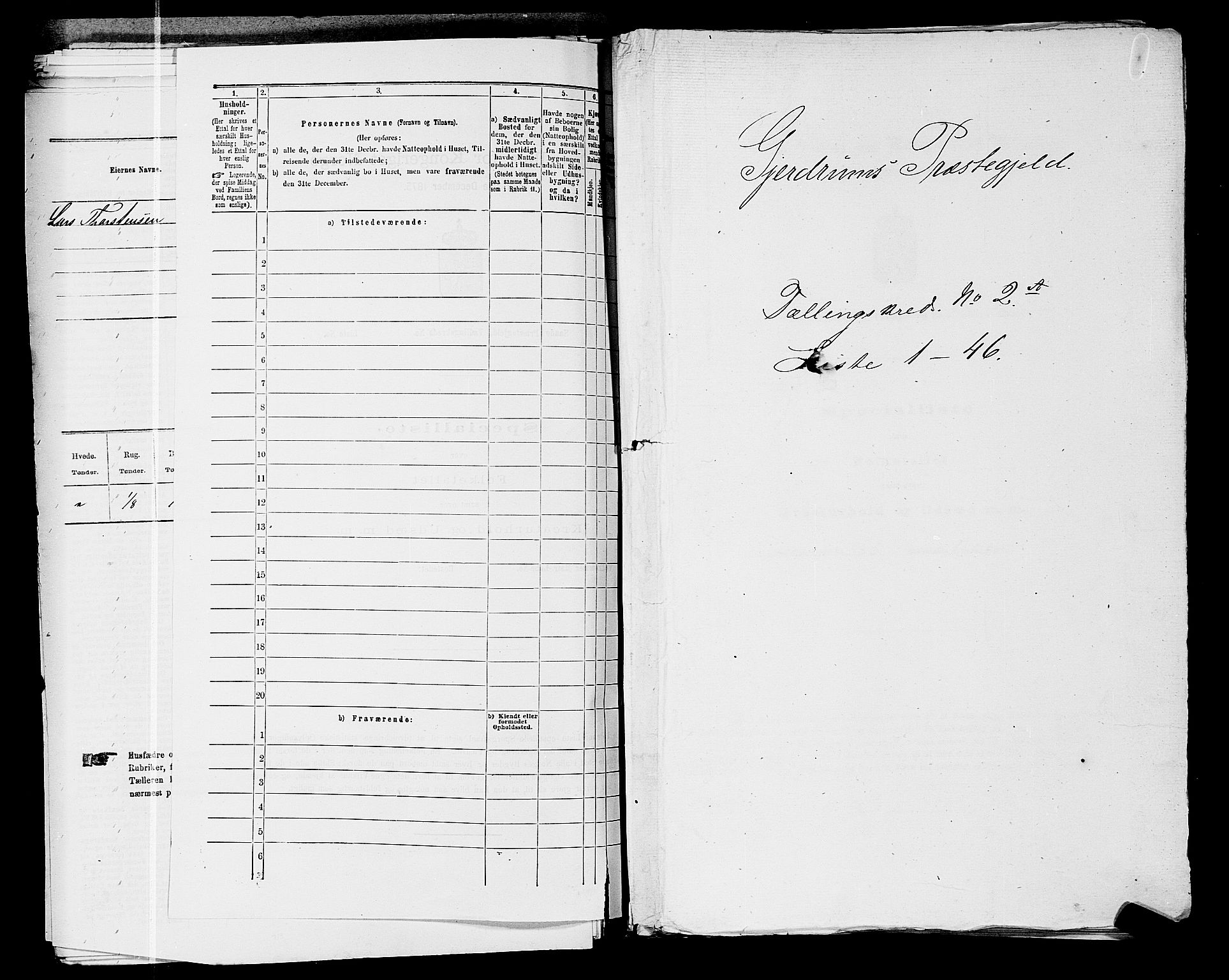 RA, 1875 census for 0234P Gjerdrum, 1875, p. 157