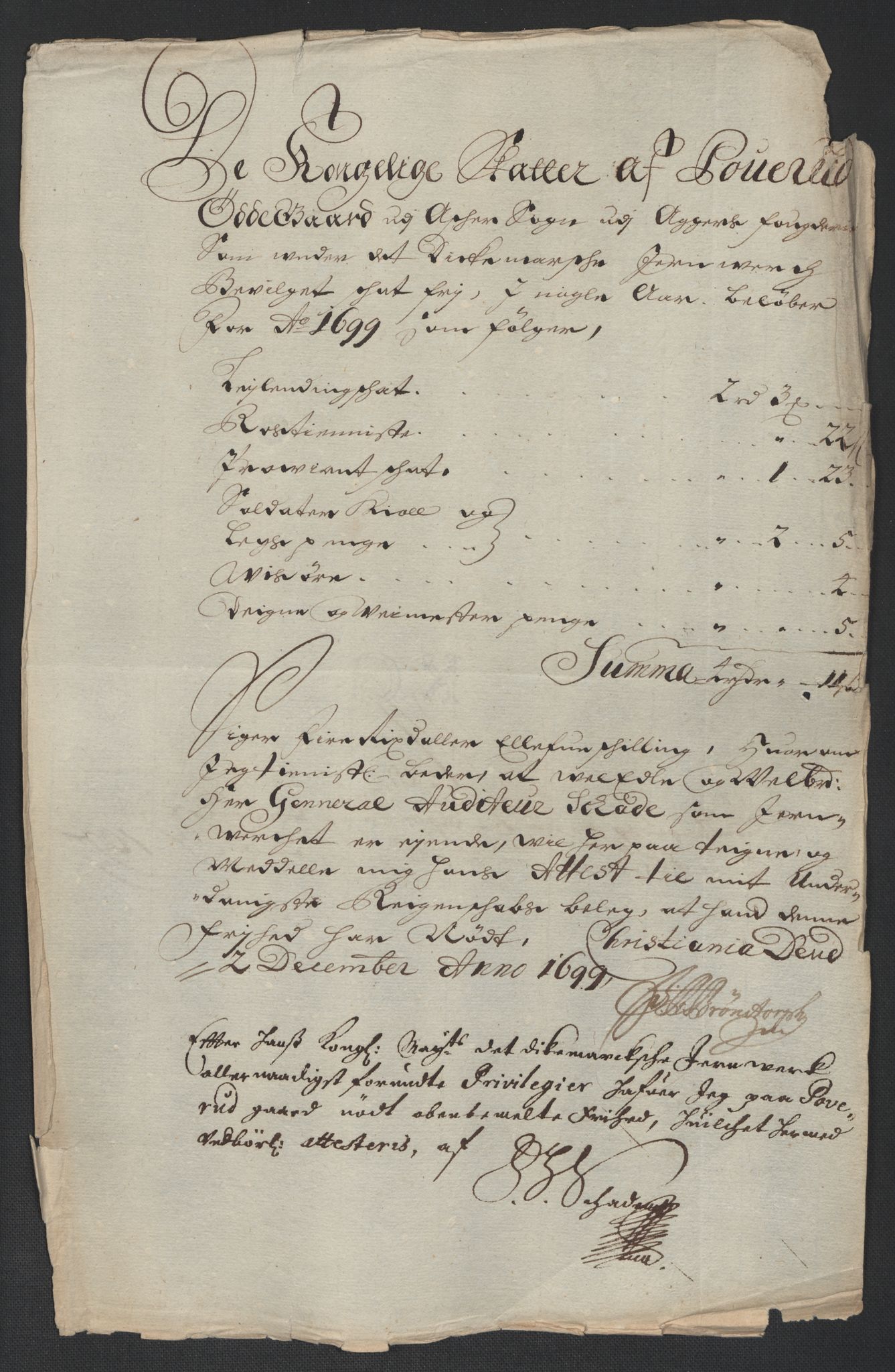 Rentekammeret inntil 1814, Reviderte regnskaper, Fogderegnskap, AV/RA-EA-4092/R10/L0442: Fogderegnskap Aker og Follo, 1699, p. 321