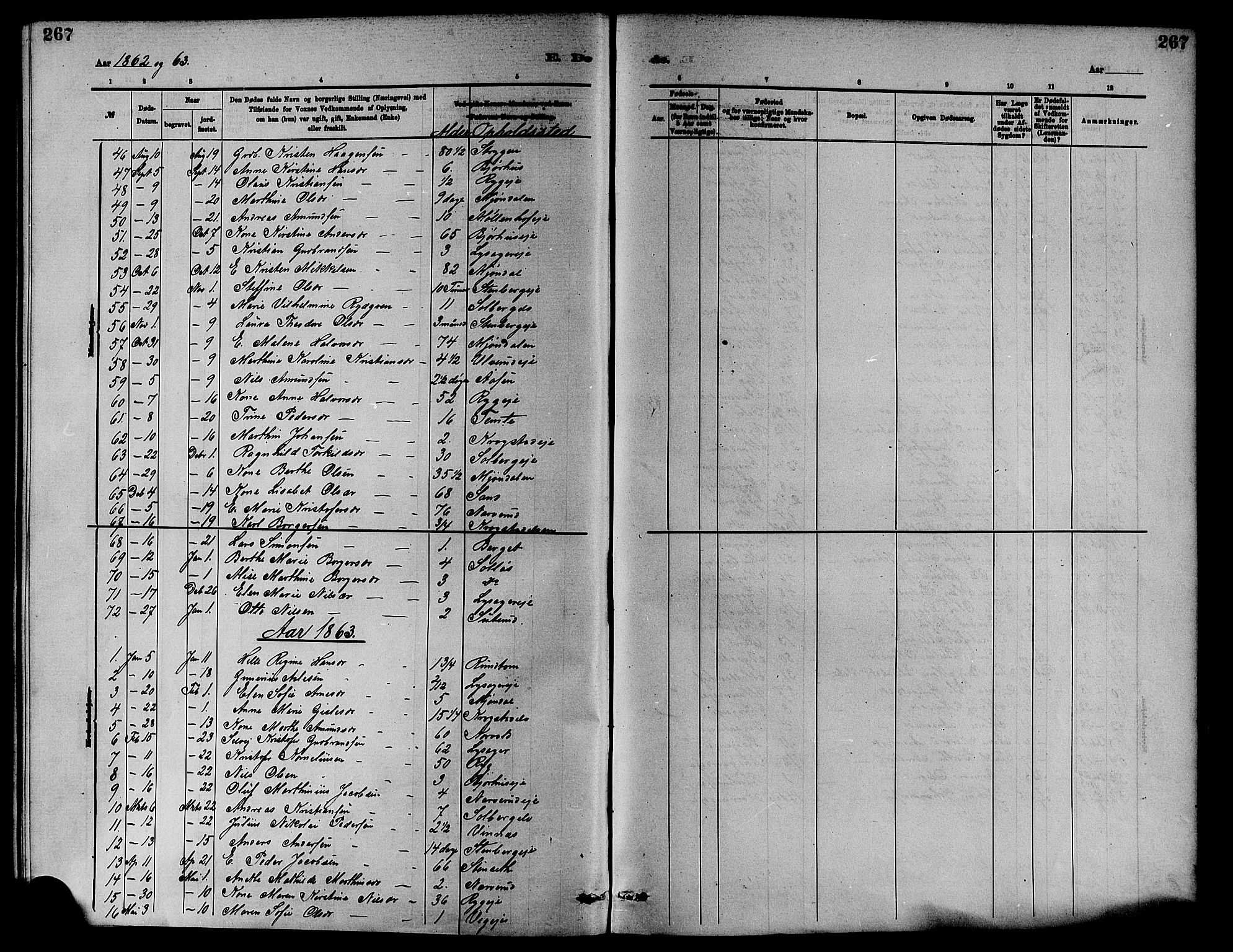 Nedre Eiker kirkebøker, SAKO/A-612/F/Fa/L0001: Parish register (official) no. 1, 1853-1877, p. 267