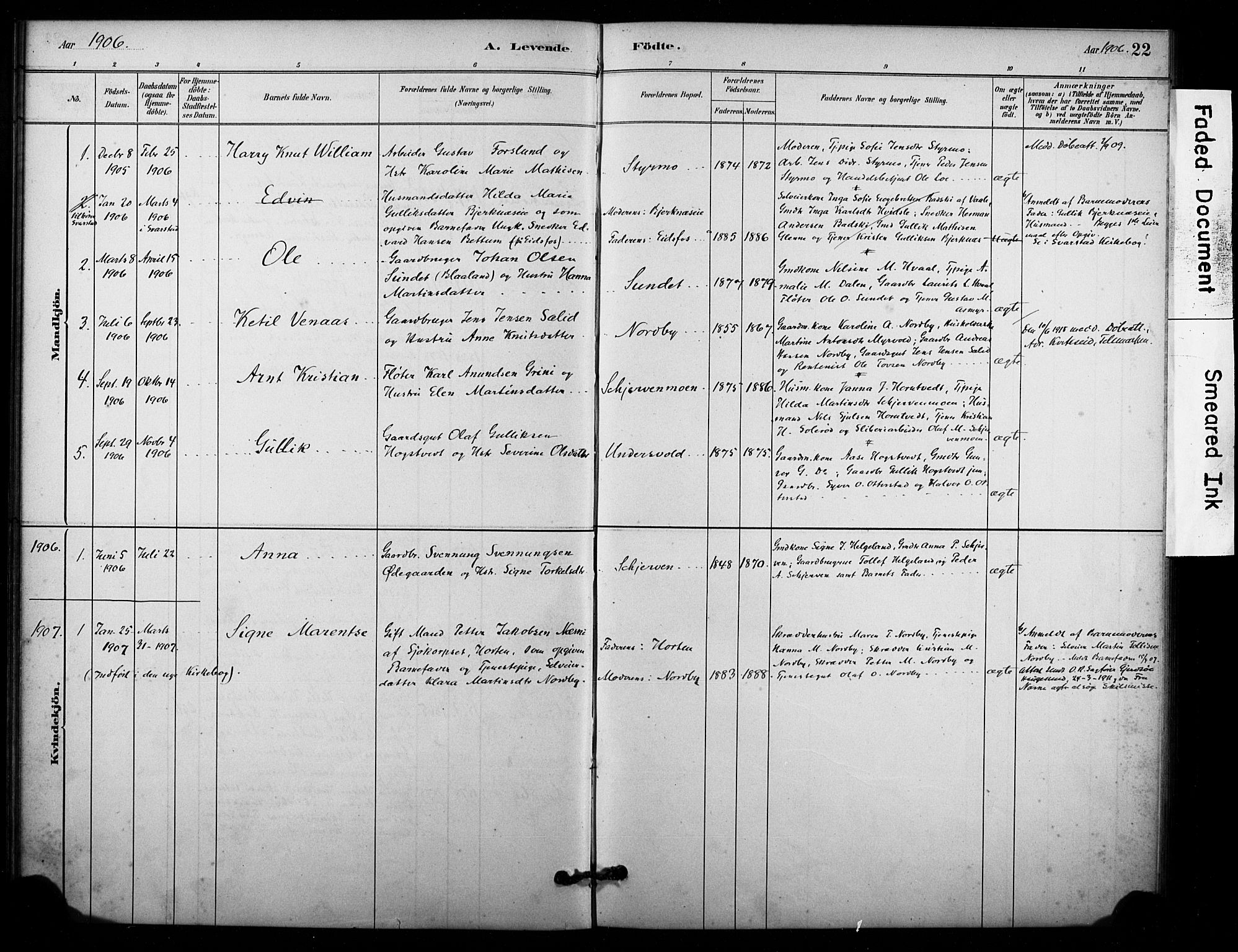Lardal kirkebøker, AV/SAKO-A-350/F/Fc/L0001: Parish register (official) no. III 1, 1881-1906, p. 22