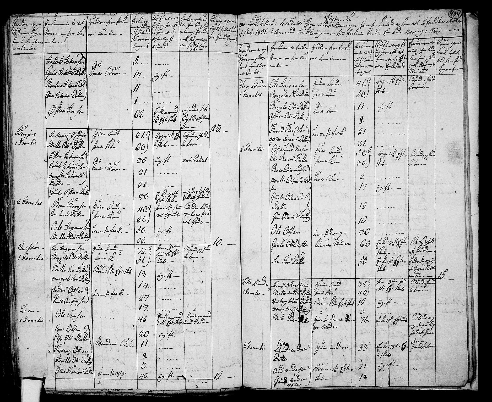 RA, 1801 census for 1134P Suldal, 1801, p. 403b-404a