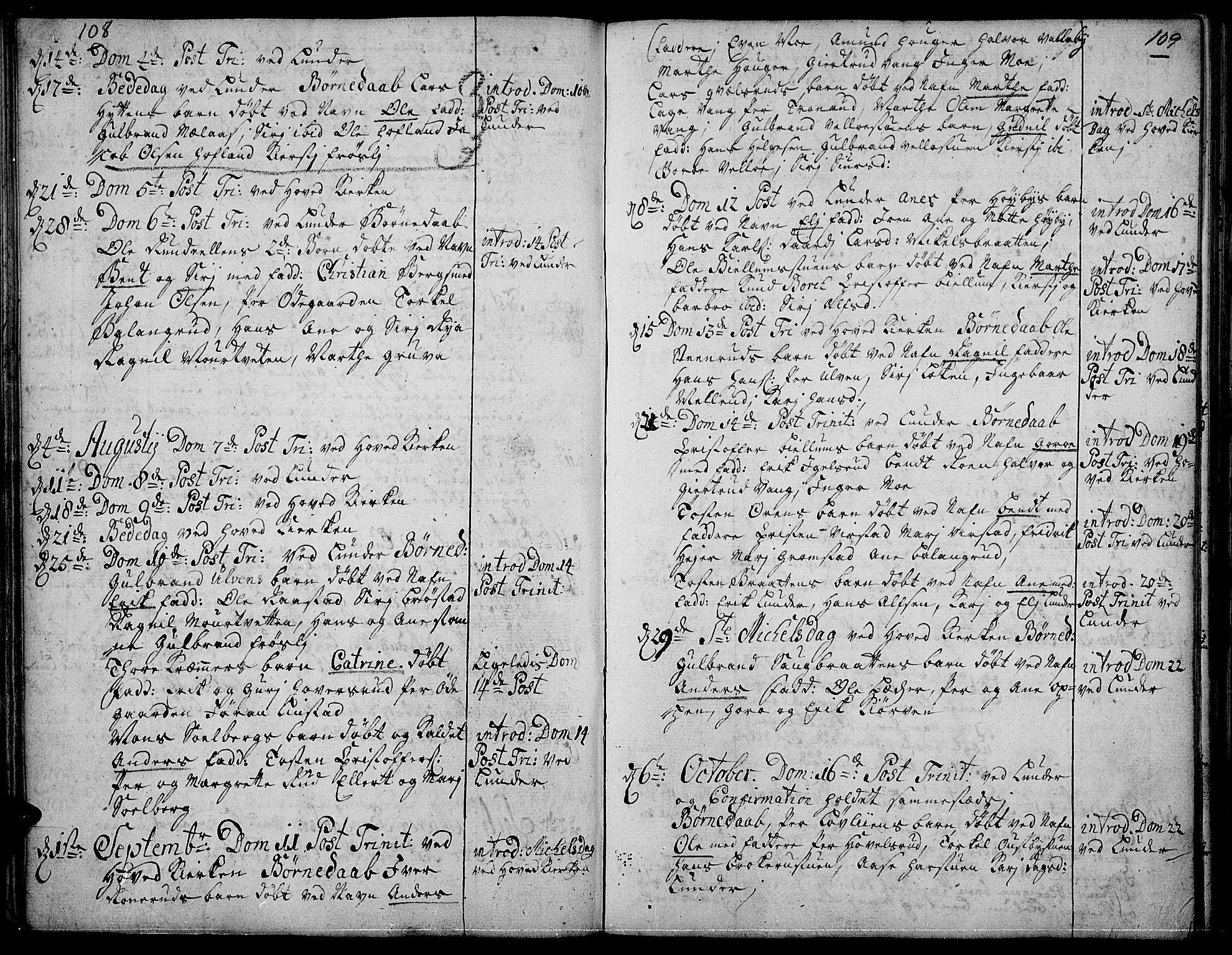 Jevnaker prestekontor, SAH/PREST-116/H/Ha/Haa/L0002: Parish register (official) no. 2, 1725-1751, p. 108-109