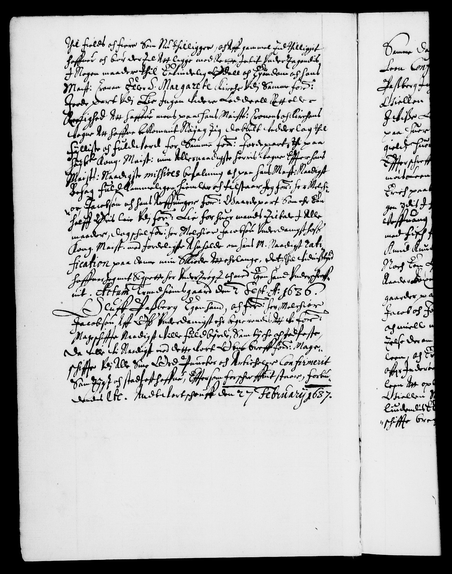 Danske Kanselli 1572-1799, AV/RA-EA-3023/F/Fc/Fca/Fcaa/L0006: Norske registre (mikrofilm), 1637-1642, p. 8b