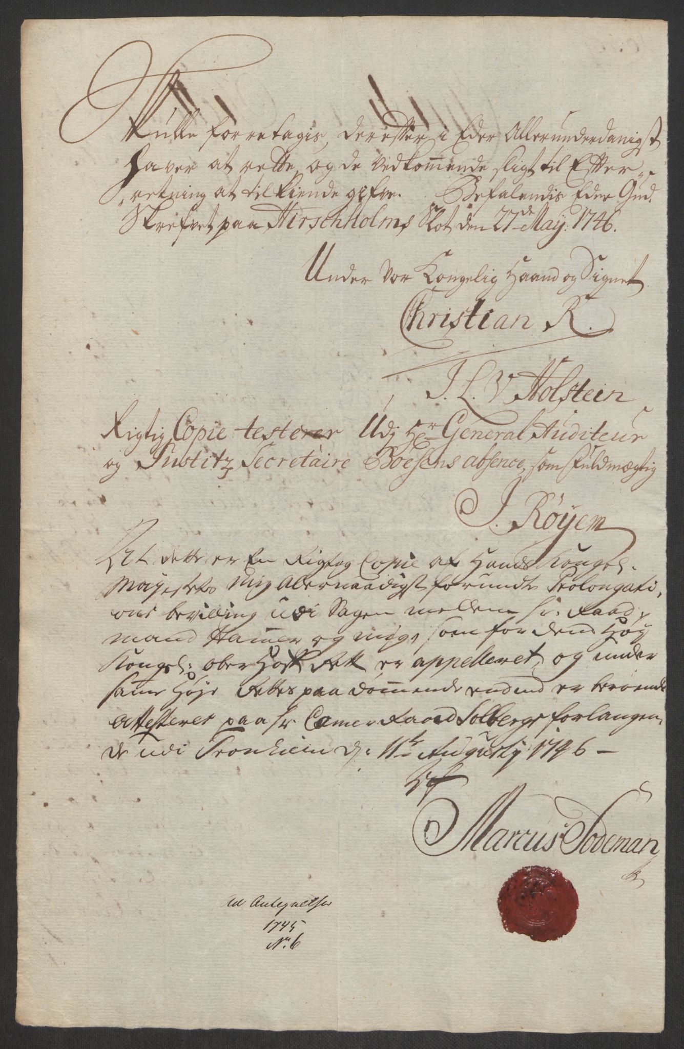 Rentekammeret inntil 1814, Reviderte regnskaper, Byregnskaper, AV/RA-EA-4066/R/Rs/L0541: [S22] Sikt og sakefall, 1743-1746, p. 294