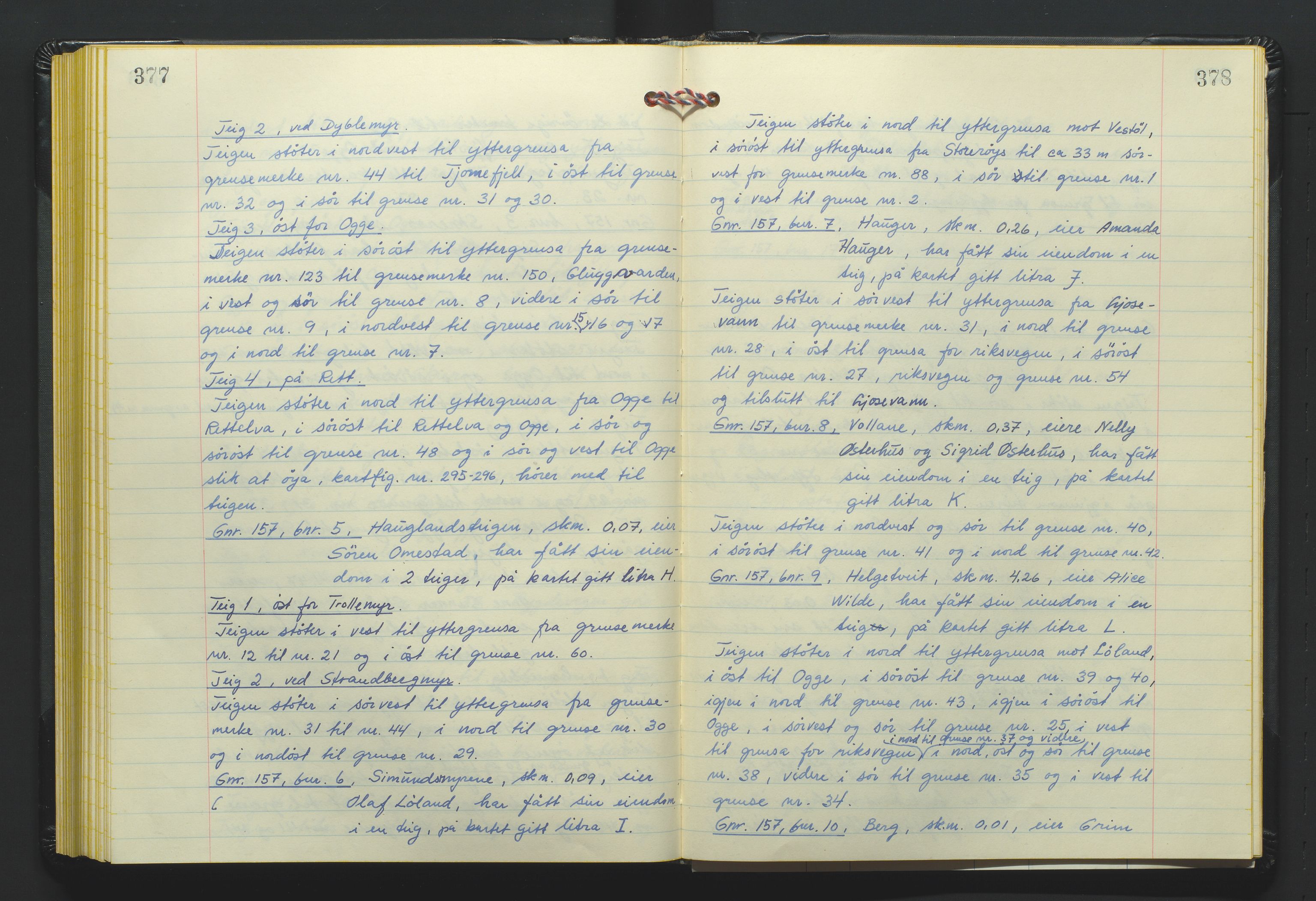 Setesdal jordskifterett, AV/SAK-1541-0008/F/Fa/Faa/L0013: Jordskifteprotokoll med gårdsregister, Sand domssokn nr 28, 1970-1973