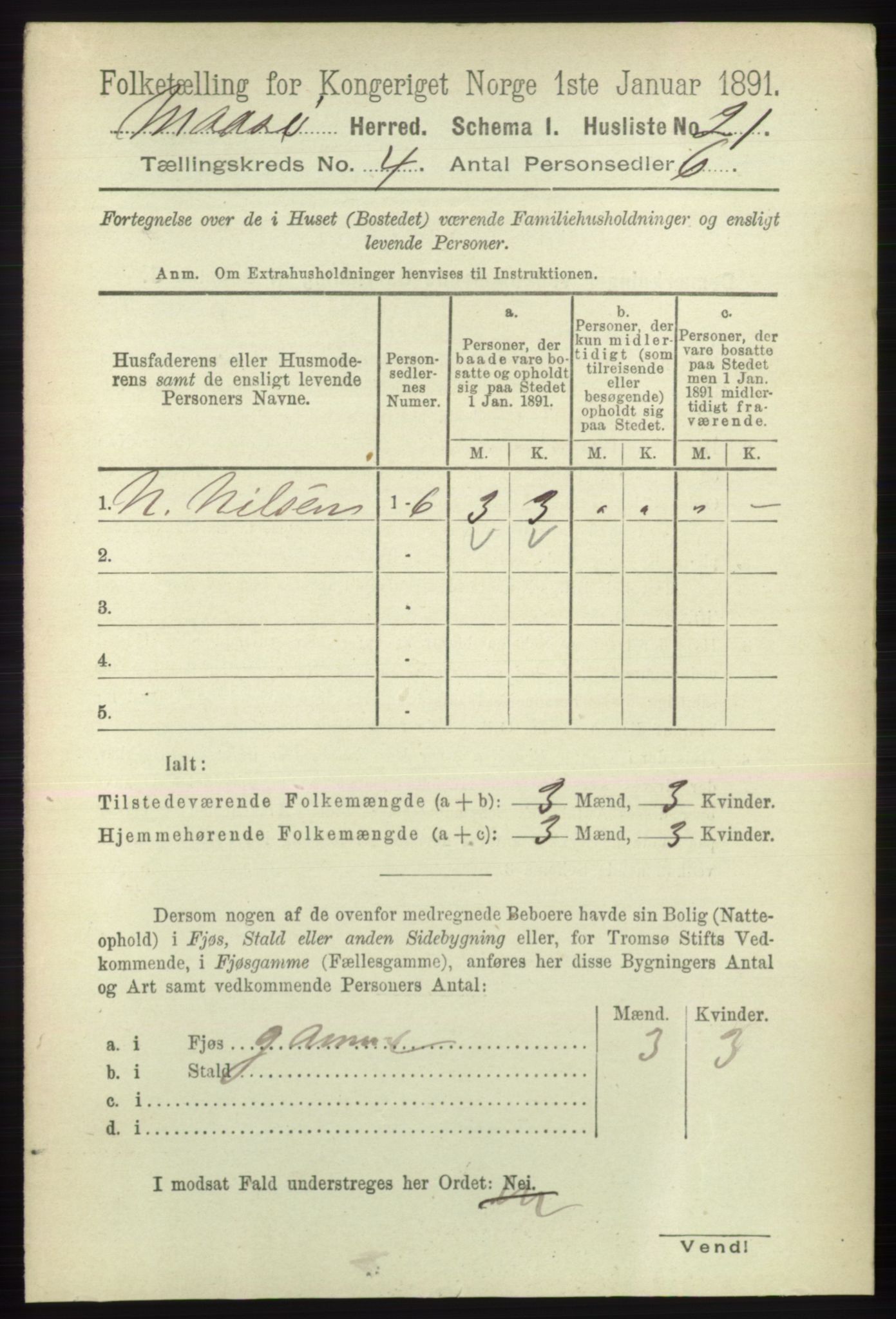 RA, 1891 census for 2018 Måsøy, 1891, p. 527