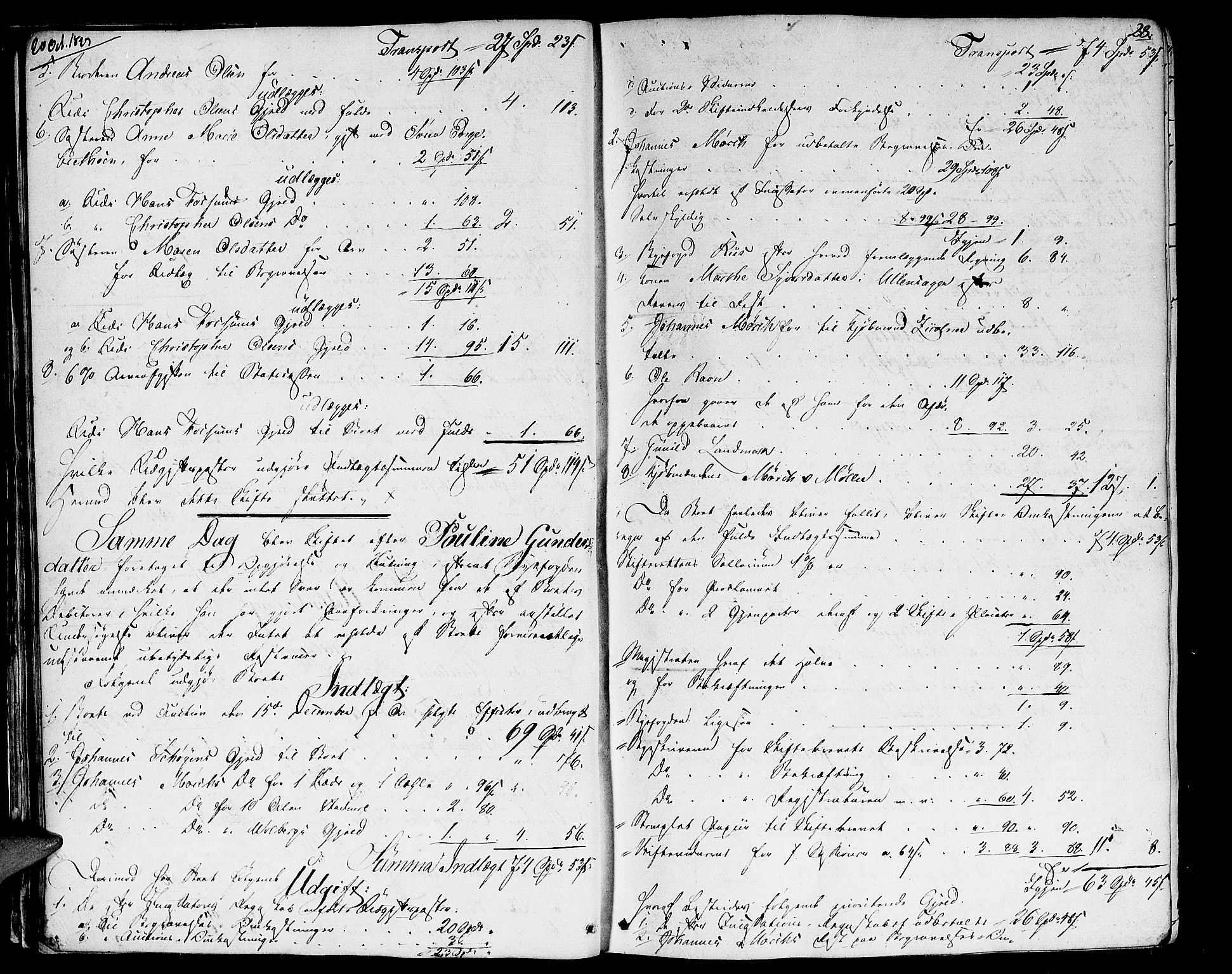 Oslo skifterett, AV/SAO-A-10383/H/Hd/Hda/L0001a: Skifteutlodningsprotokoll, 1827-1839, p. 27b-28a