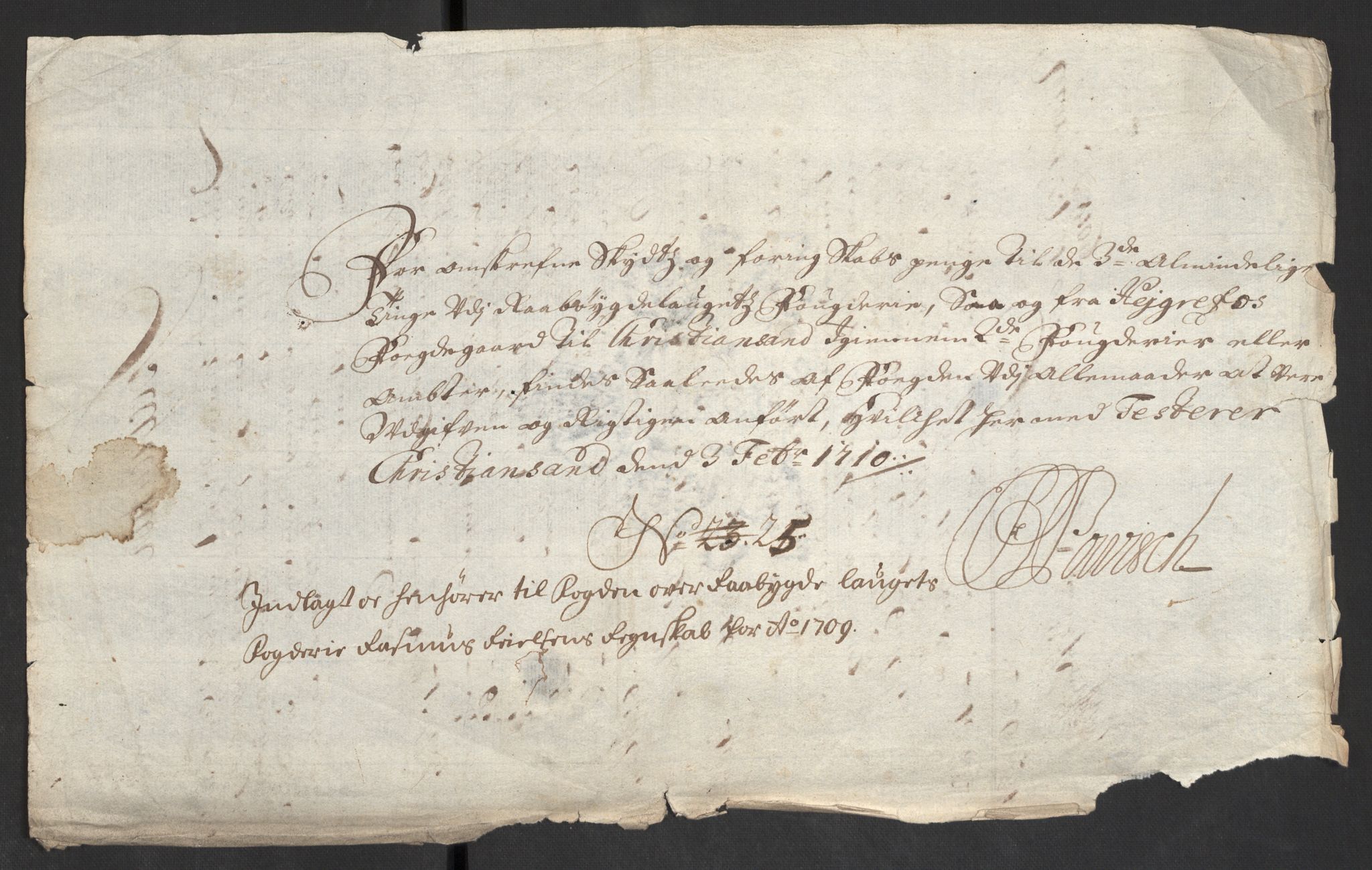 Rentekammeret inntil 1814, Reviderte regnskaper, Fogderegnskap, AV/RA-EA-4092/R40/L2449: Fogderegnskap Råbyggelag, 1709-1711, p. 97