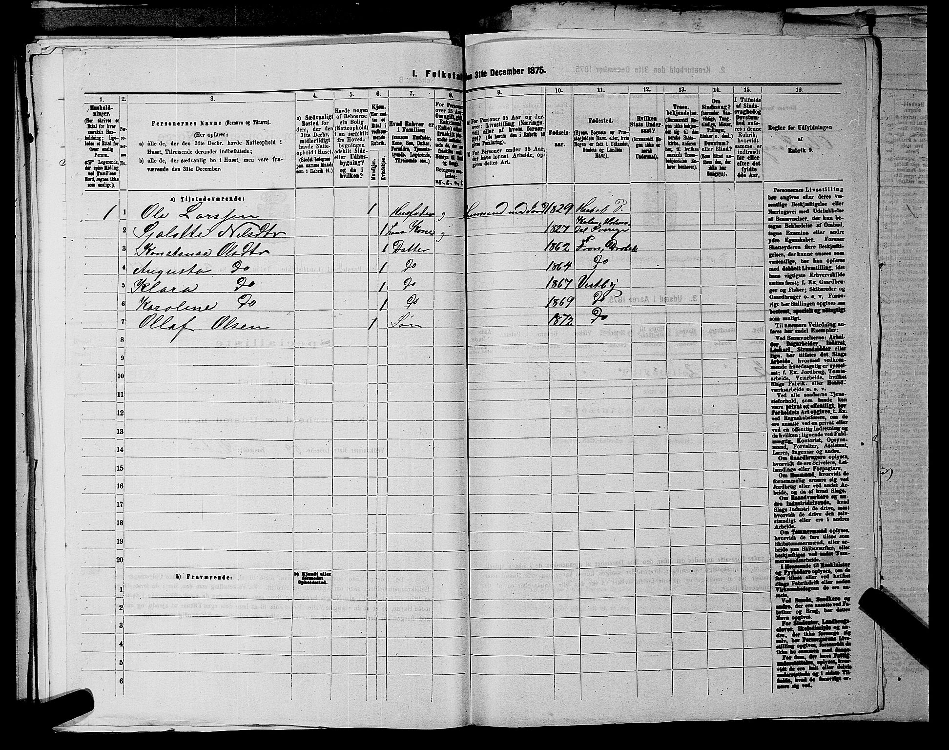 RA, 1875 census for 0211L Vestby/Vestby, Garder og Såner, 1875, p. 431