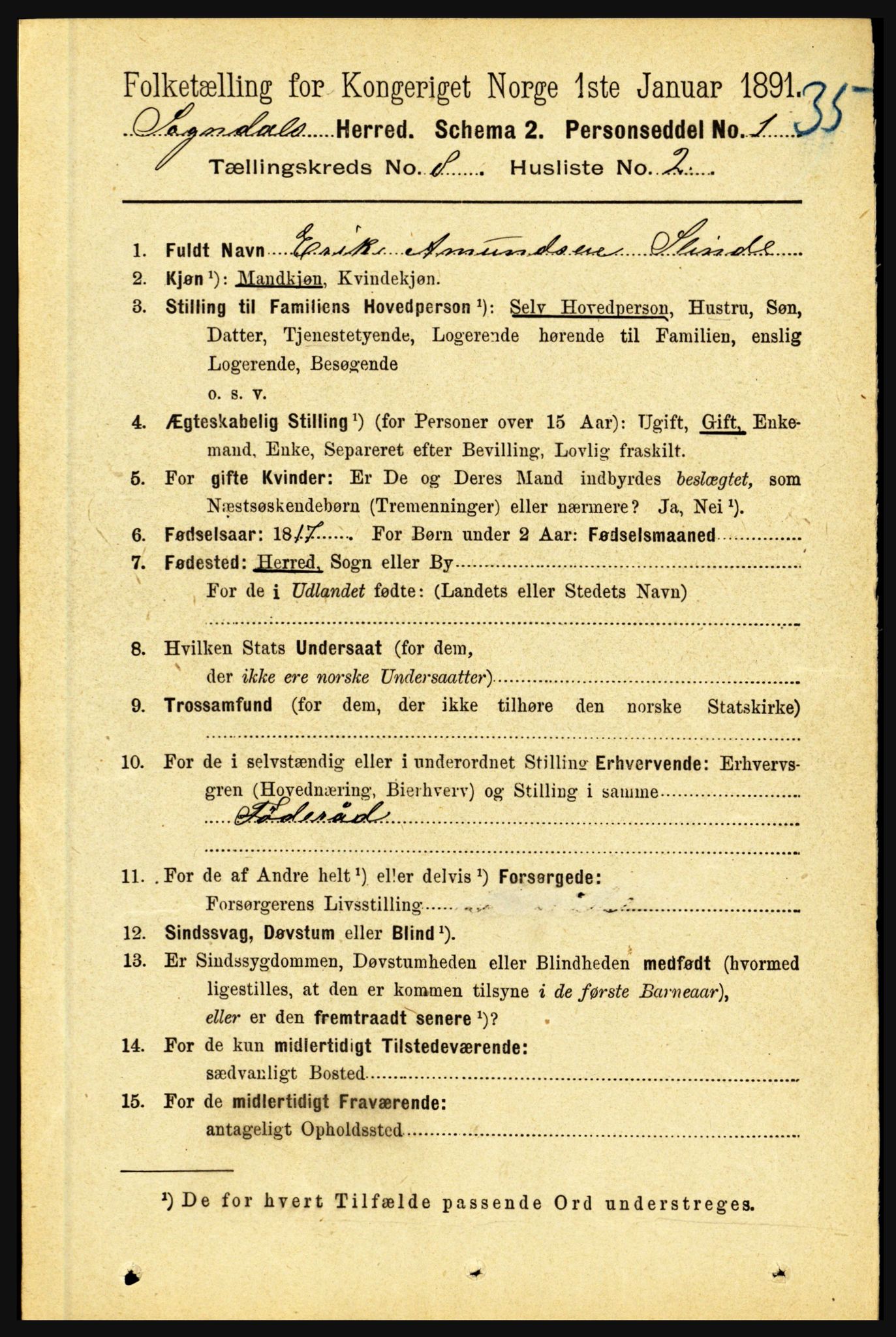 RA, 1891 census for 1420 Sogndal, 1891, p. 3312