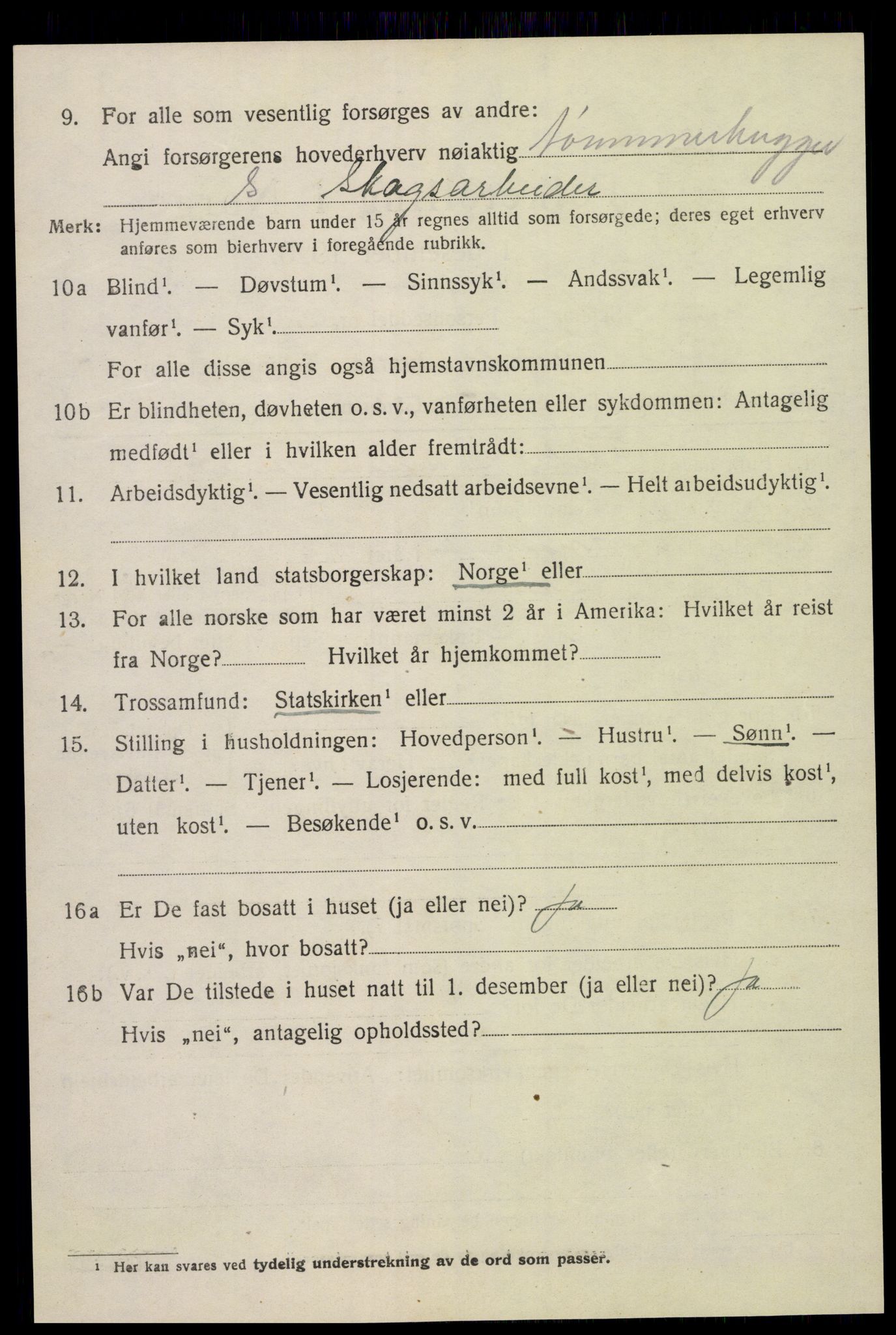 SAK, 1920 census for Åmli, 1920, p. 2336