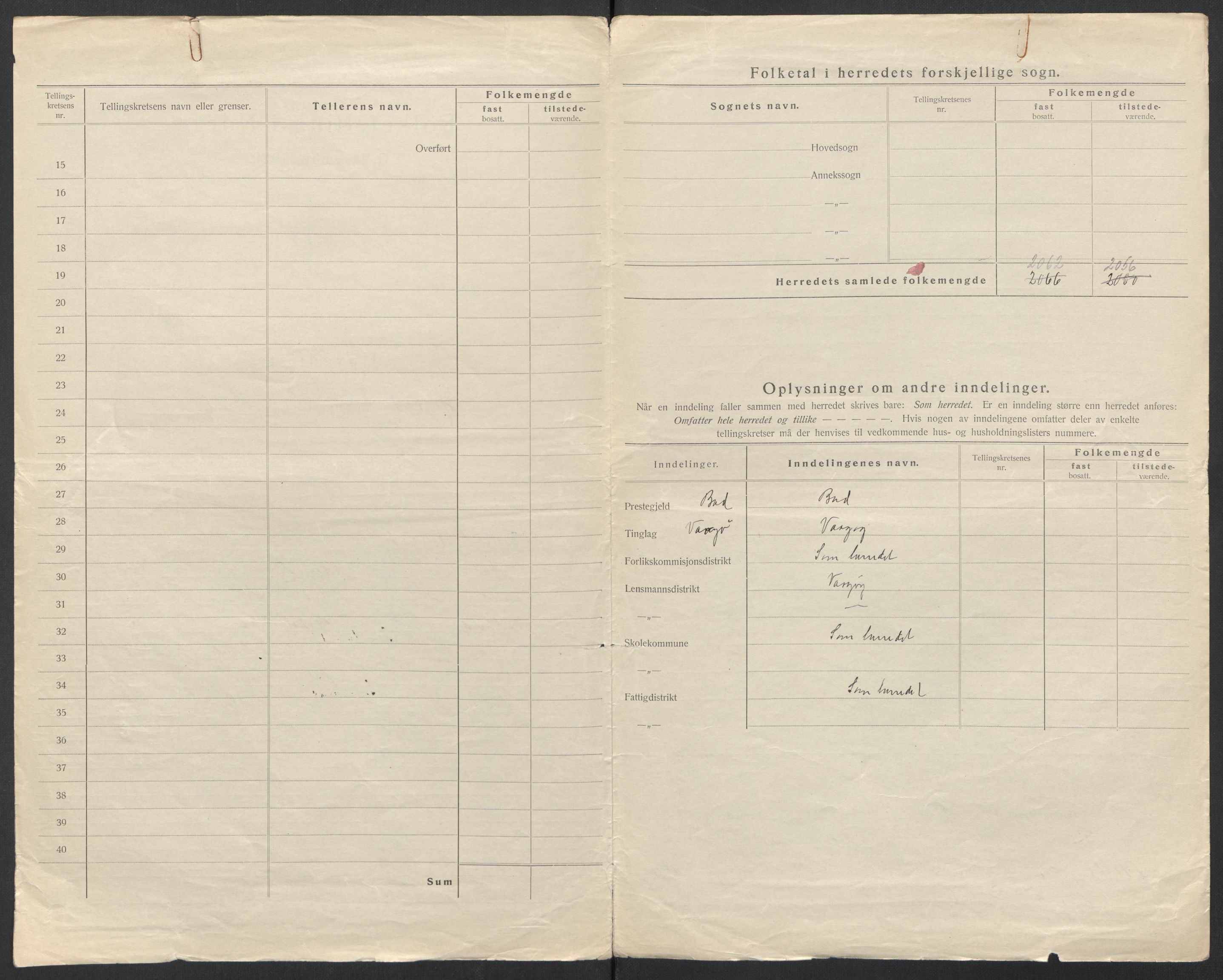 SAT, 1920 census for Hustad, 1920, p. 4