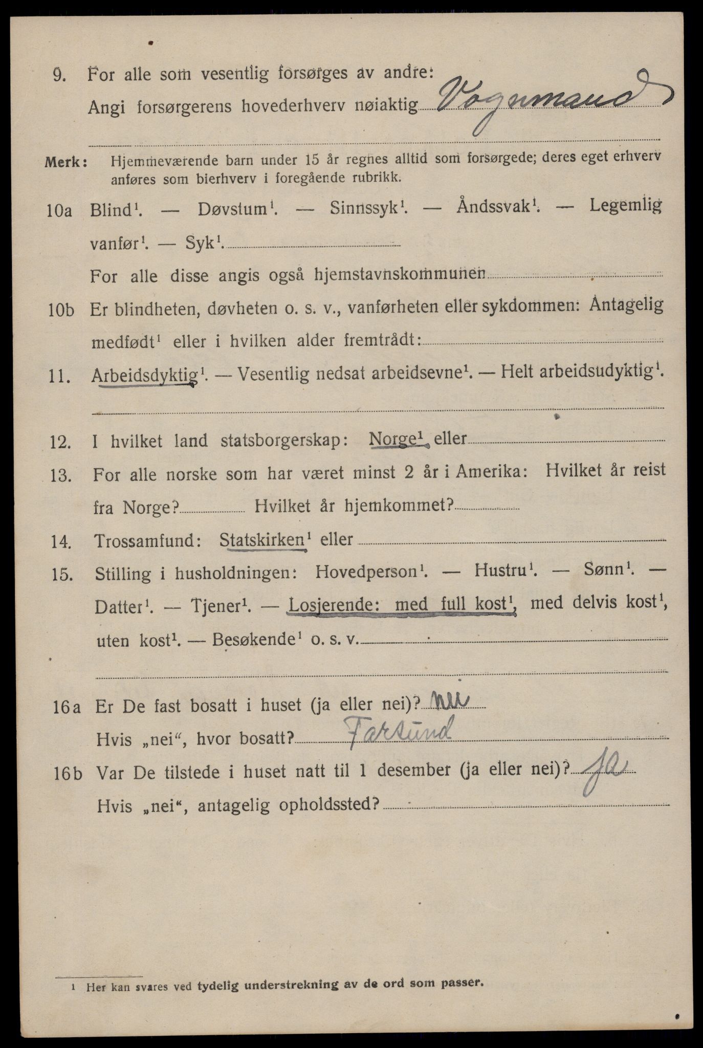 SAST, 1920 census for Stavanger, 1920, p. 95623