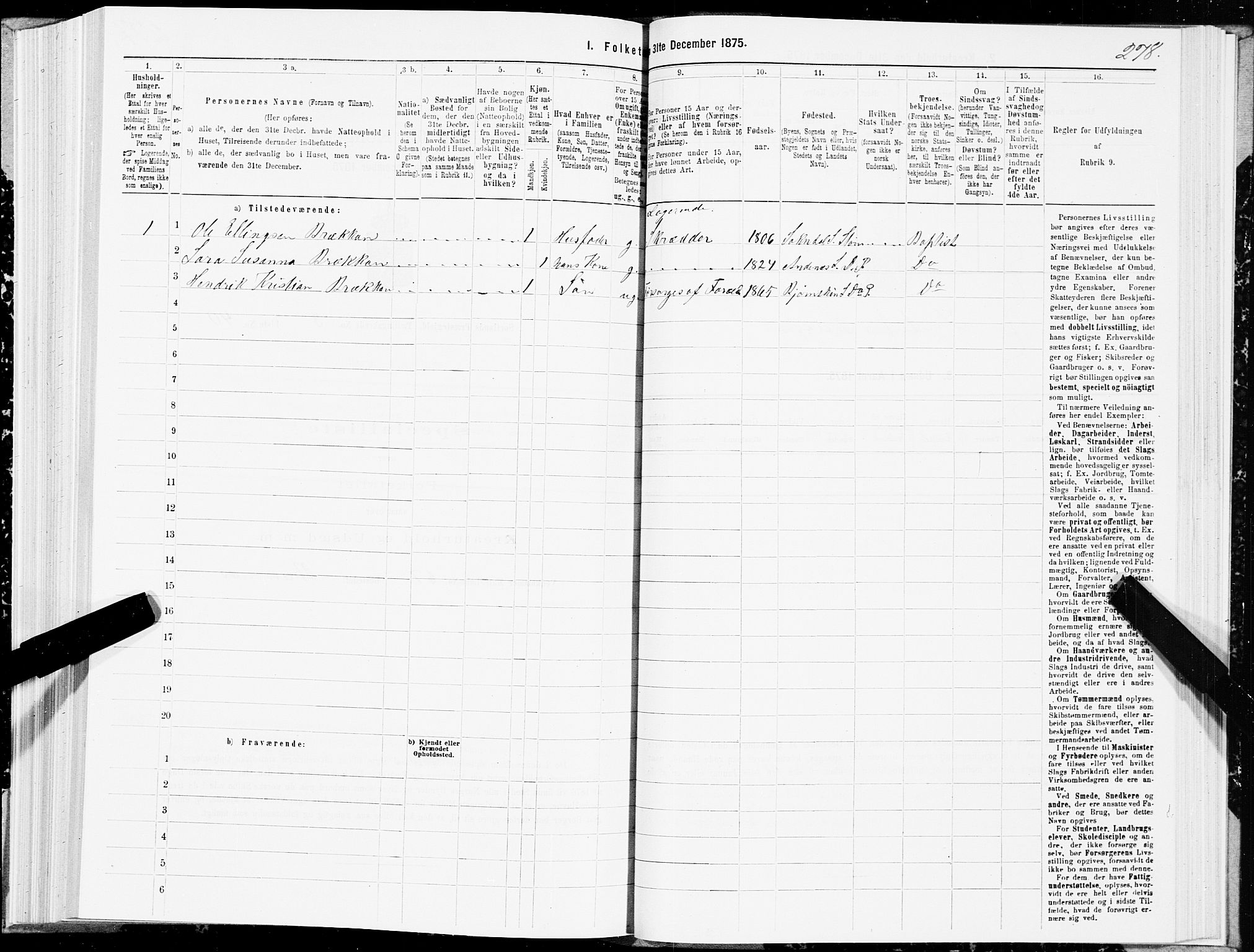 SAT, 1875 census for 1870P Sortland, 1875, p. 2278