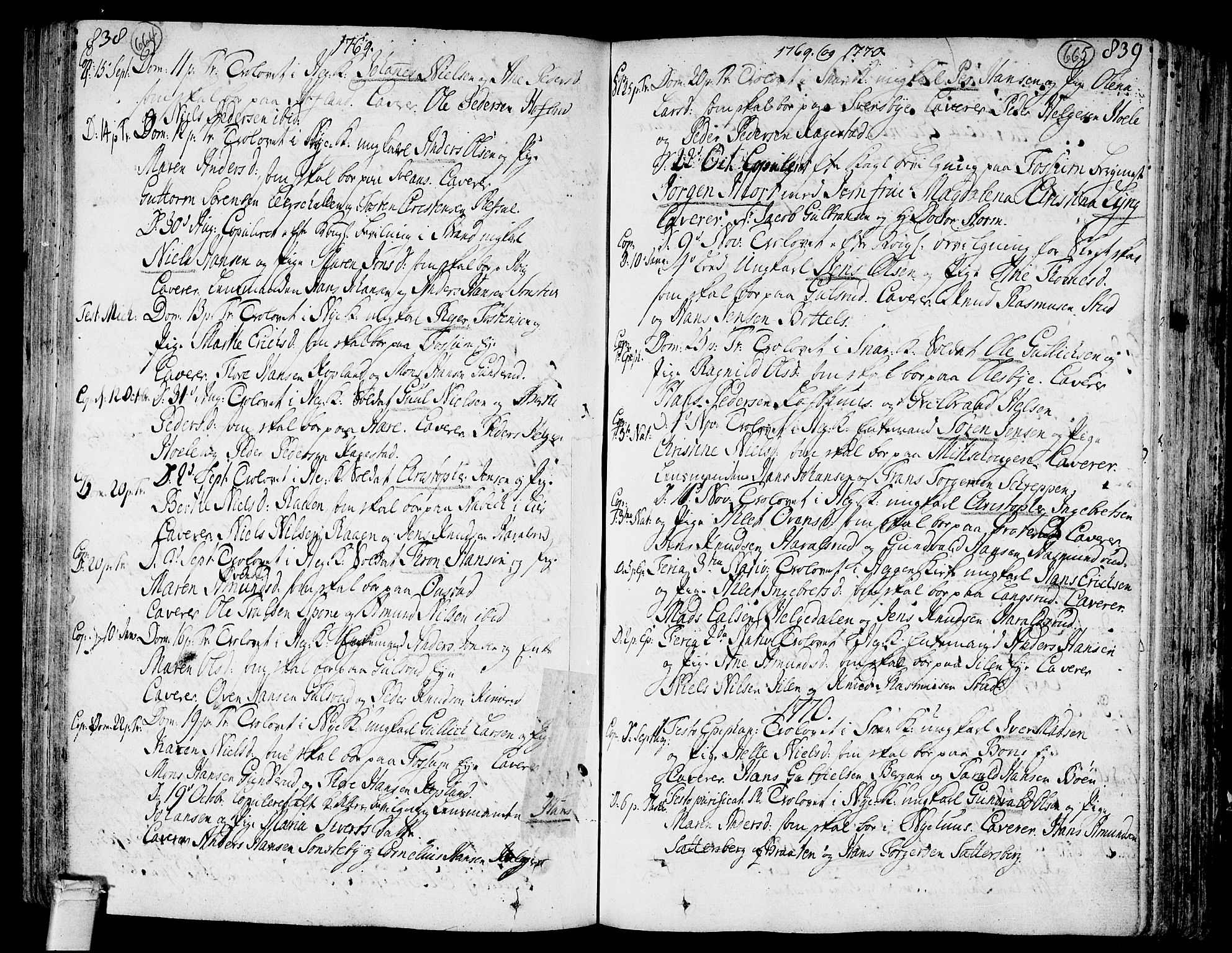 Modum kirkebøker, SAKO/A-234/F/Fa/L0002: Parish register (official) no. 2, 1741-1782, p. 664-665