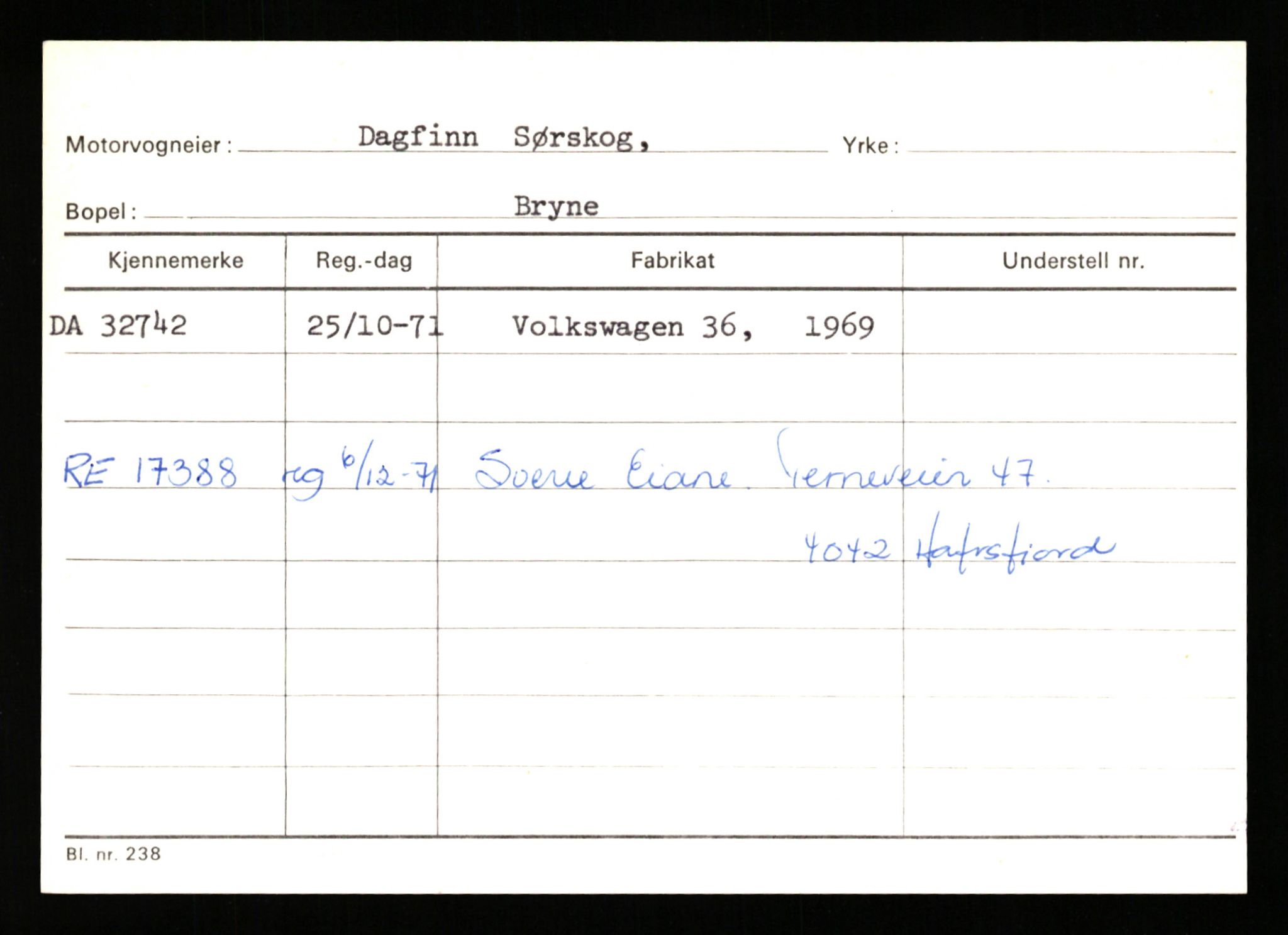 Stavanger trafikkstasjon, AV/SAST-A-101942/0/G/L0005: Registreringsnummer: 23000 - 34245, 1930-1971, p. 3032