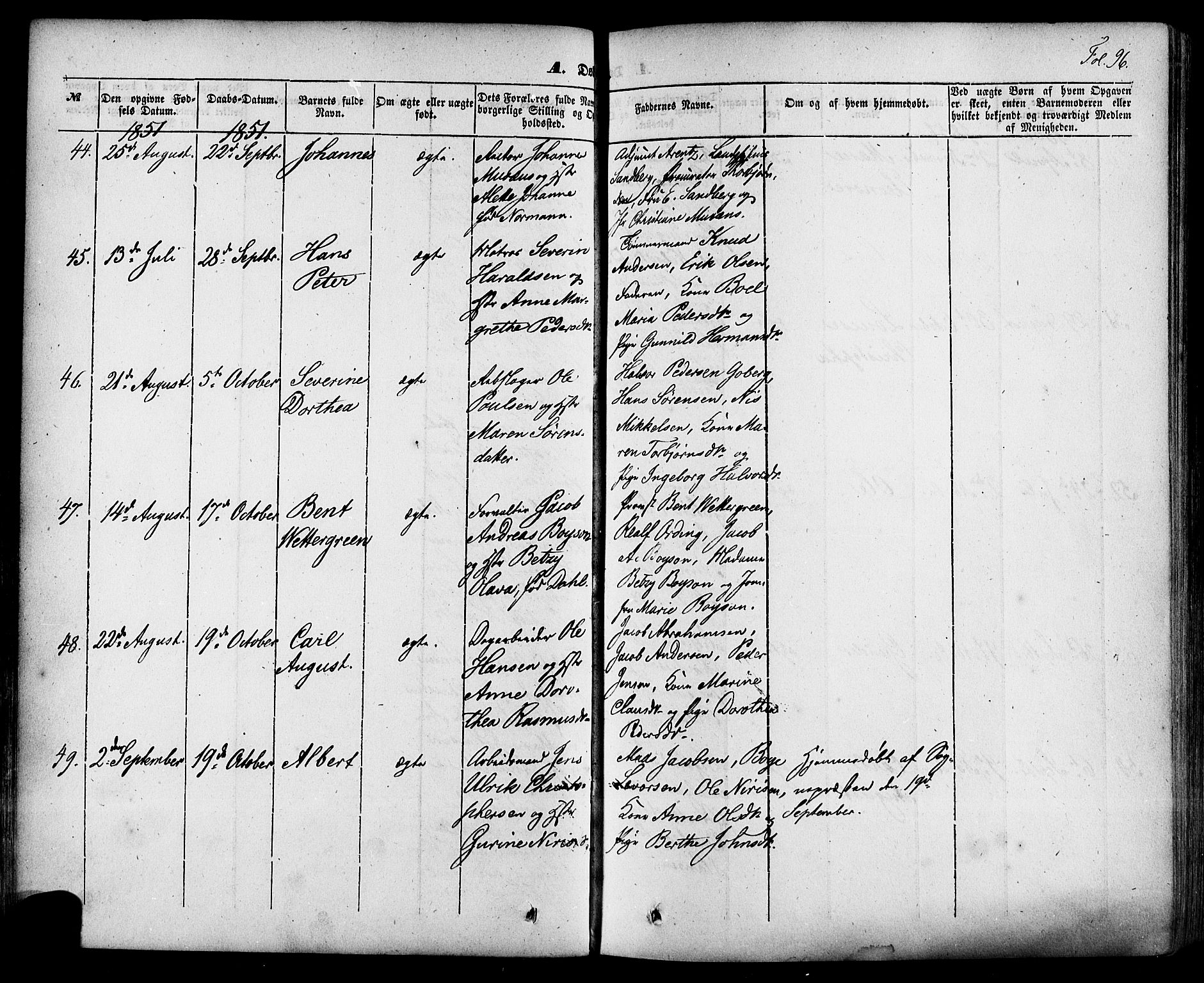 Skien kirkebøker, SAKO/A-302/F/Fa/L0006a: Parish register (official) no. 6A, 1843-1856, p. 96