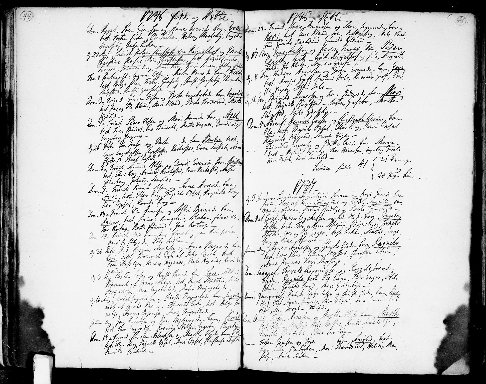 Rødenes prestekontor Kirkebøker, SAO/A-2005/F/Fa/L0002: Parish register (official) no. I 2, 1733-1776, p. 44-45