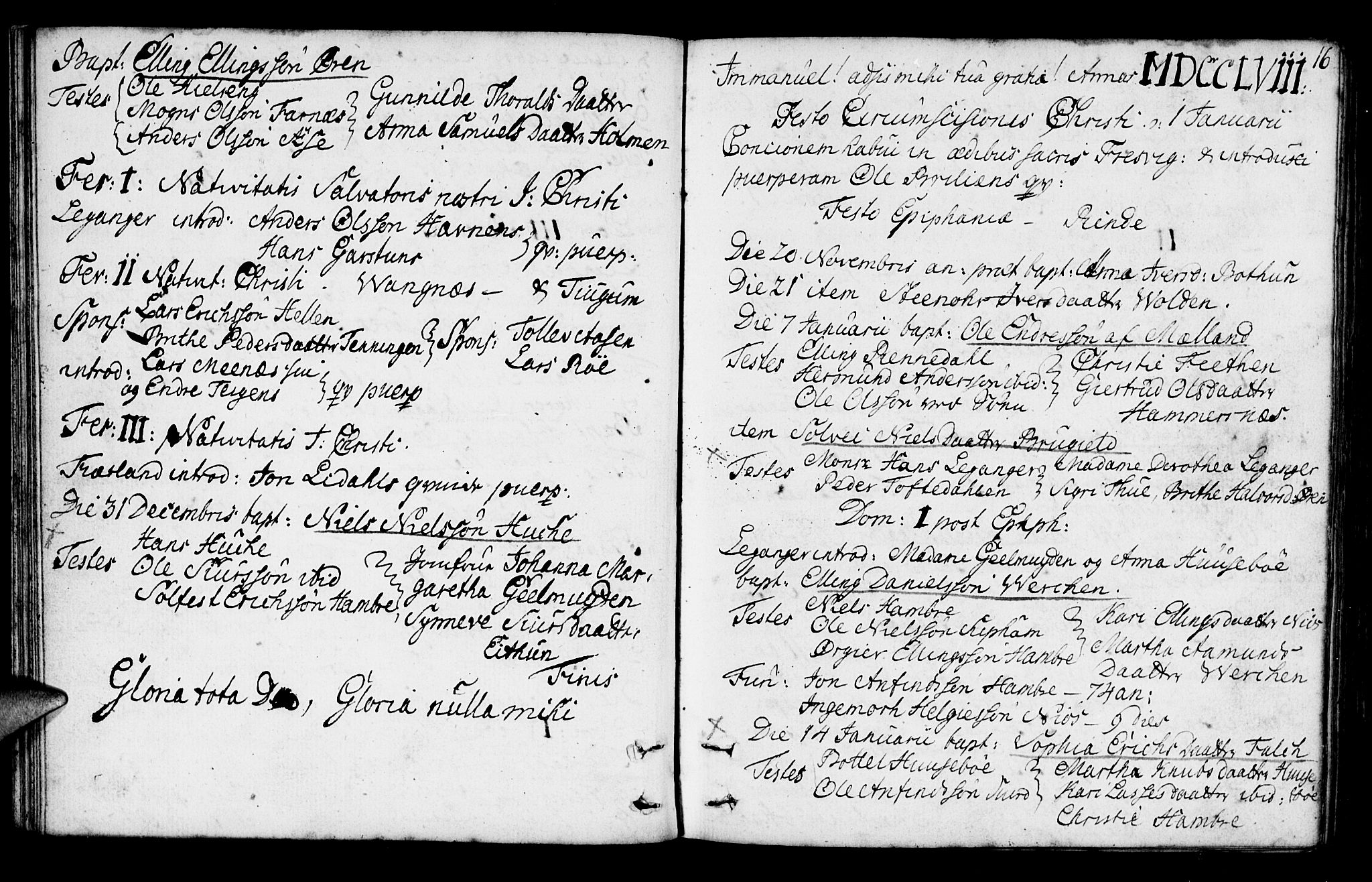 Leikanger sokneprestembete, SAB/A-81001: Parish register (official) no. A 3, 1756-1770, p. 16