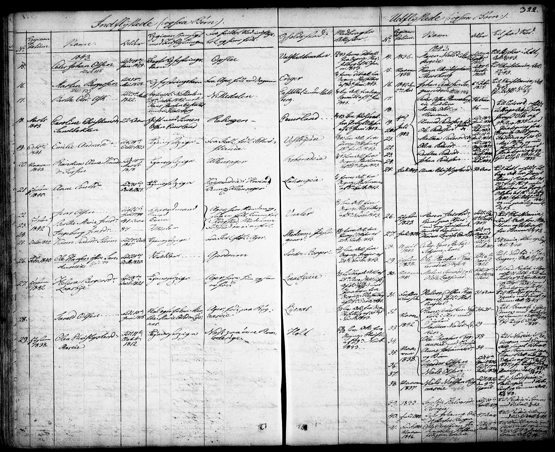 Skedsmo prestekontor Kirkebøker, AV/SAO-A-10033a/F/Fa/L0009: Parish register (official) no. I 9, 1830-1853, p. 322