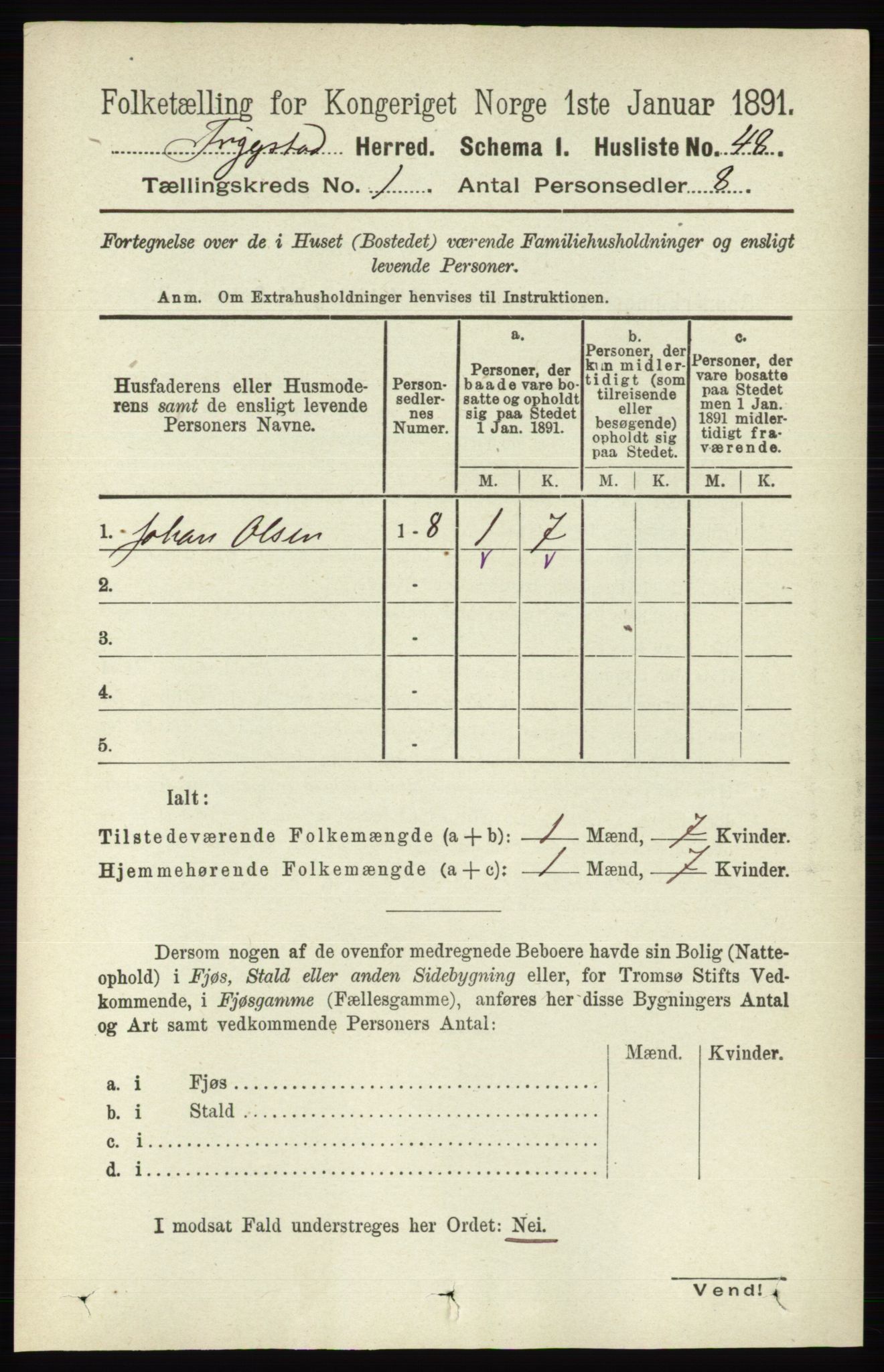 RA, 1891 Census for 0122 Trøgstad, 1891, p. 76