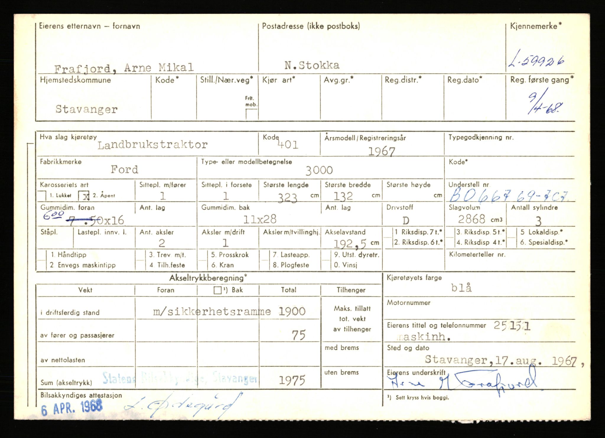 Stavanger trafikkstasjon, AV/SAST-A-101942/0/F/L0058: L-58000 - L-59999, 1930-1971, p. 2459