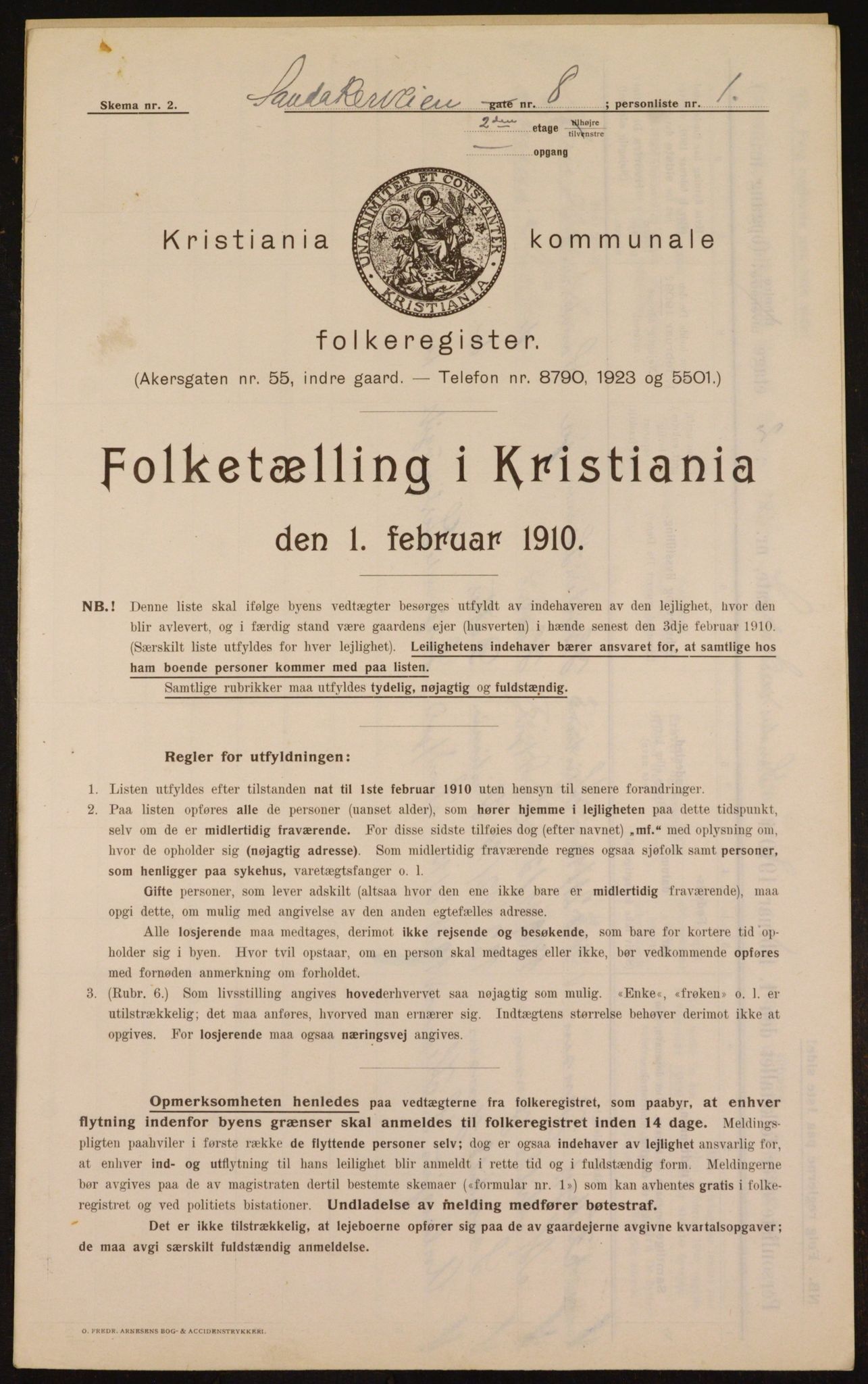 OBA, Municipal Census 1910 for Kristiania, 1910, p. 82967