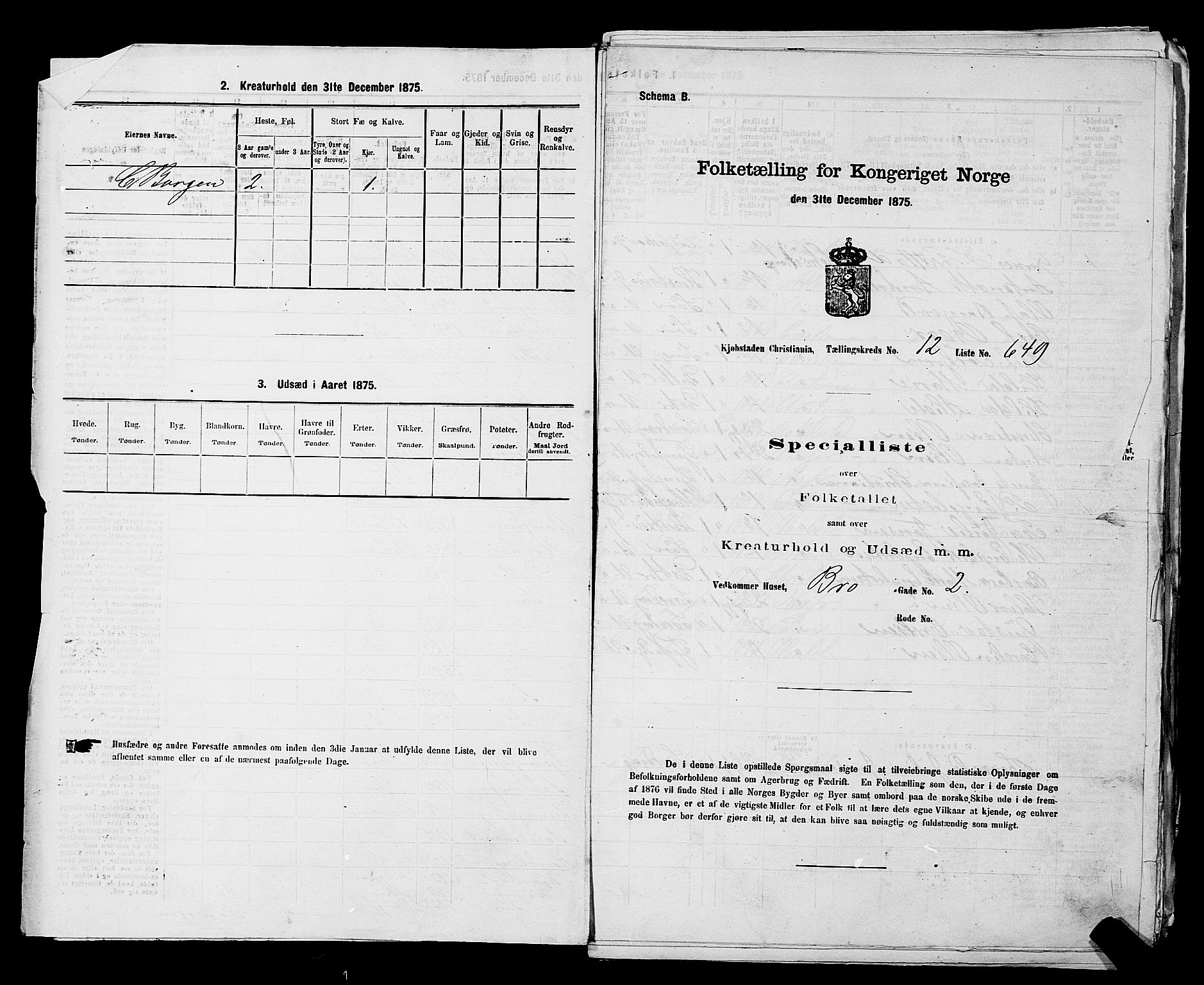 RA, 1875 census for 0301 Kristiania, 1875, p. 2001