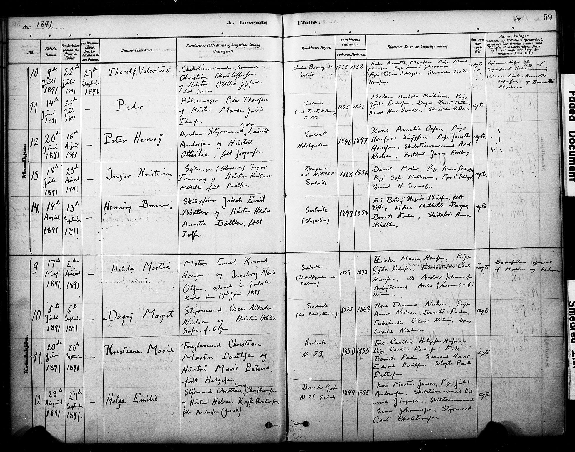 Strømm kirkebøker, AV/SAKO-A-322/F/Fb/L0001: Parish register (official) no. II 1, 1878-1899, p. 59