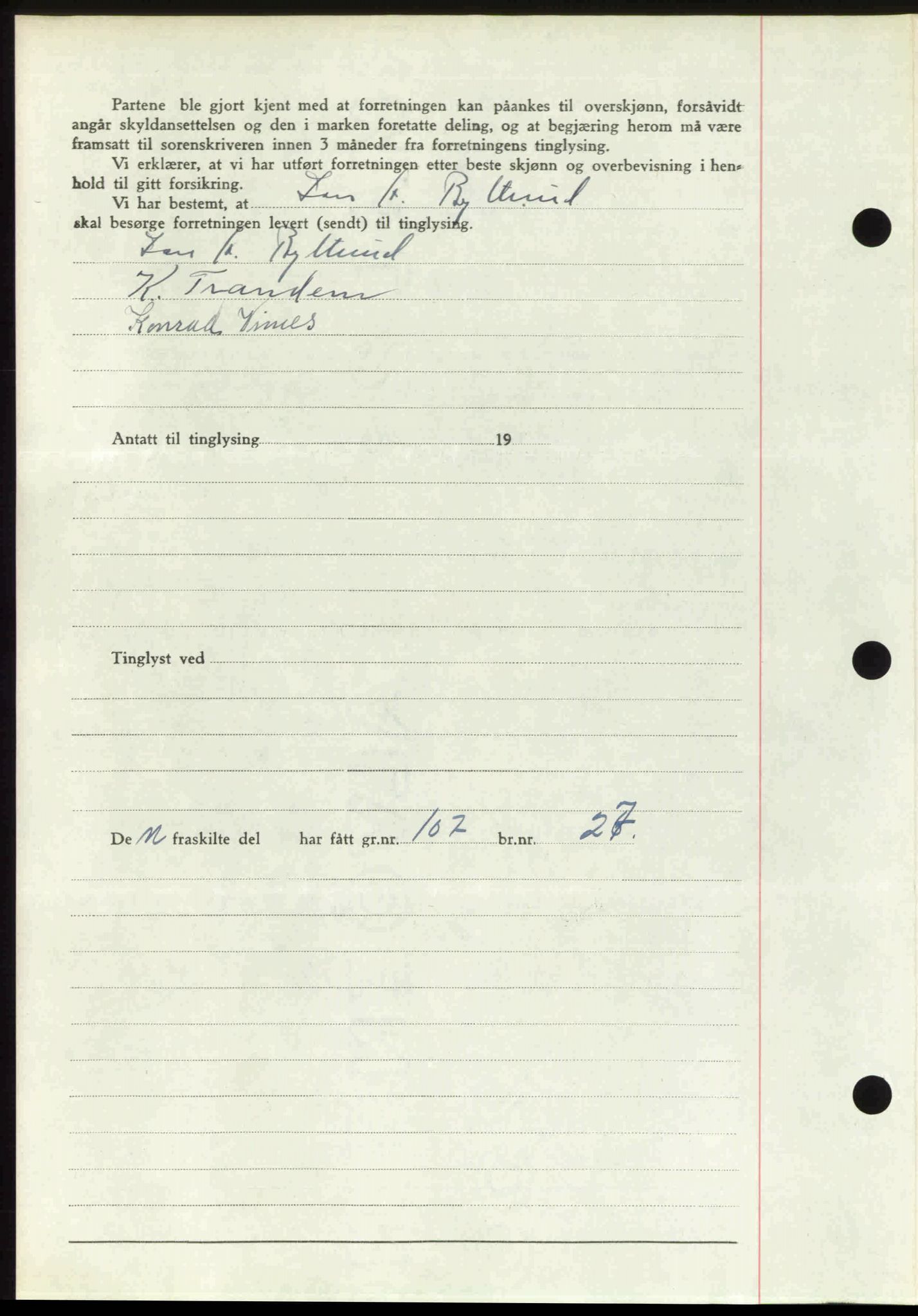 Follo sorenskriveri, SAO/A-10274/G/Ga/Gaa/L0085: Mortgage book no. I 85, 1948-1948, Diary no: : 4156/1948