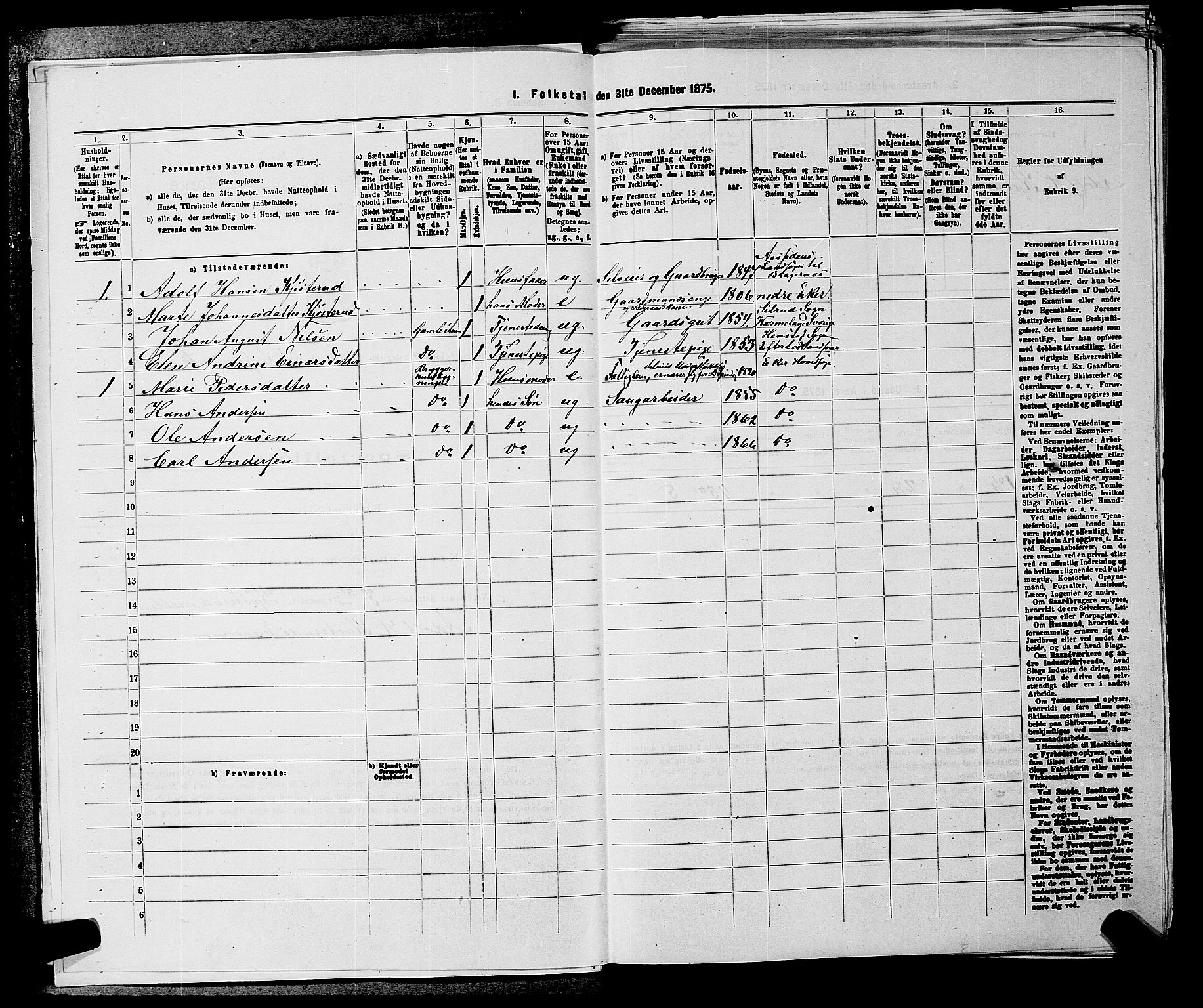 SAKO, 1875 census for 0626P Lier, 1875, p. 90