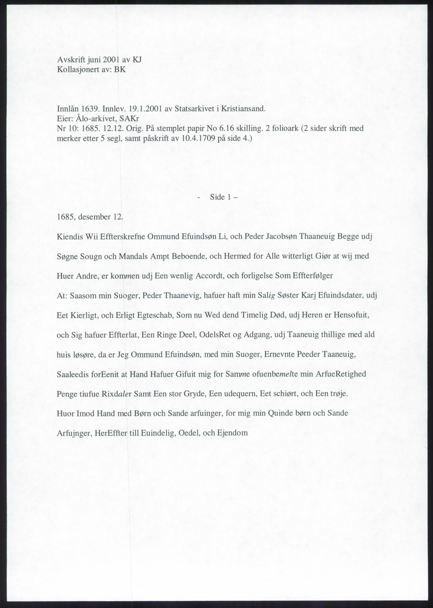 Samlinger til kildeutgivelse, Diplomavskriftsamlingen, RA/EA-4053/H/Ha, p. 477