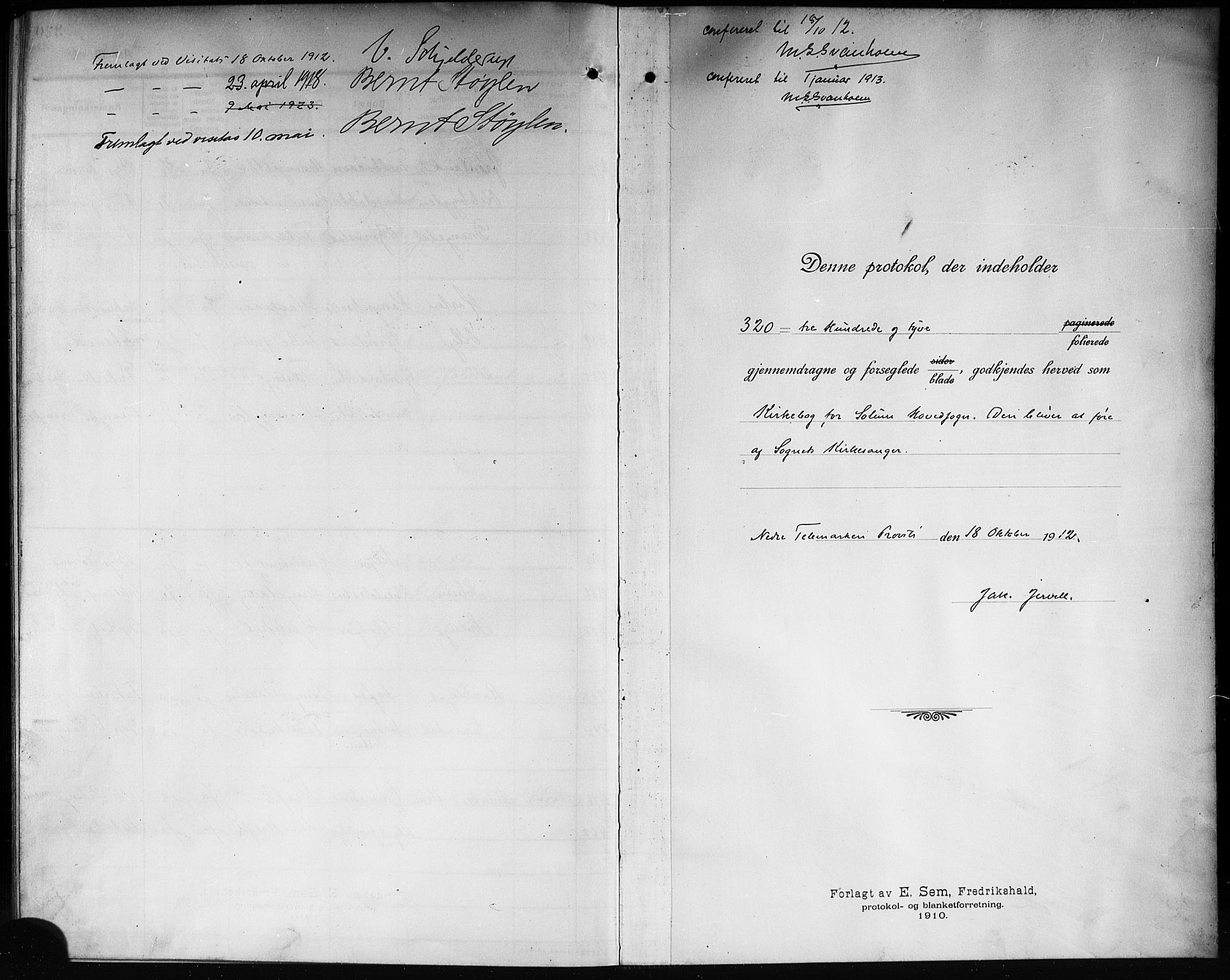 Solum kirkebøker, SAKO/A-306/G/Ga/L0009: Parish register (copy) no. I 9, 1909-1922