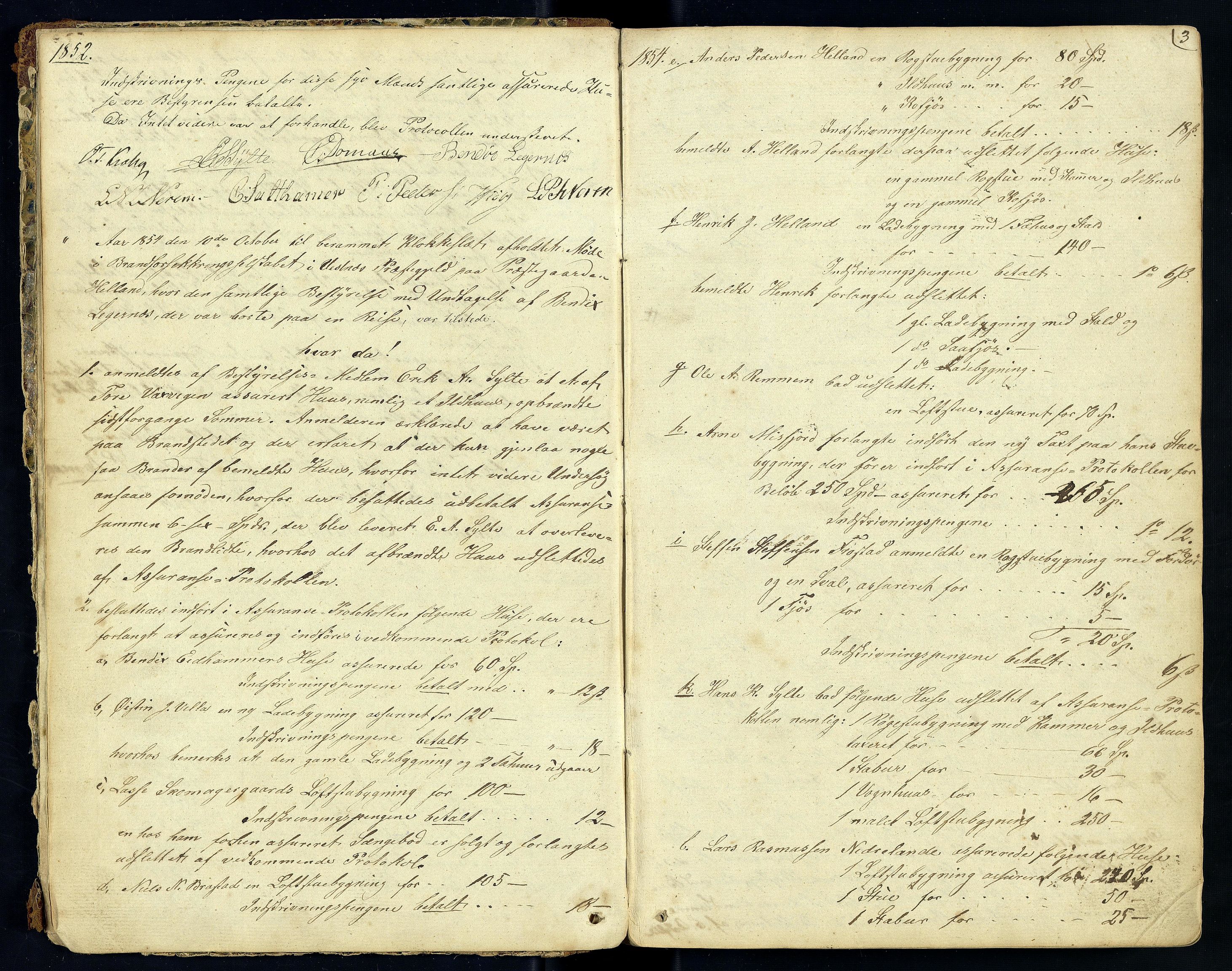 Vestnes og Tresfjord Brannkasse, ROMS/R.Ark.1004/A/L0001: Møtebok 1849-1957 - med liste over branntaksasjonsmenn og krinskasserarar, 1849-1957