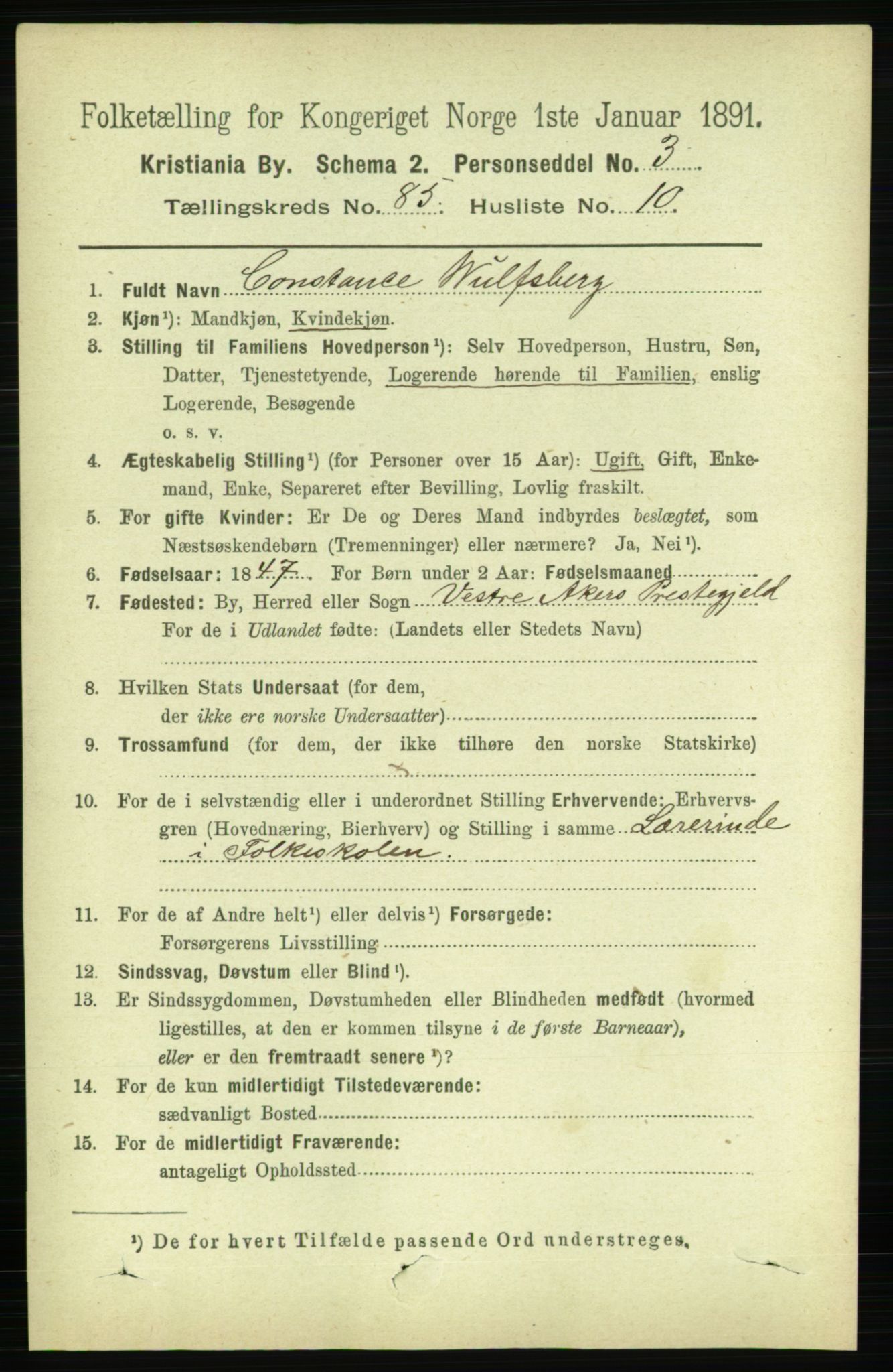 RA, 1891 census for 0301 Kristiania, 1891, p. 42979