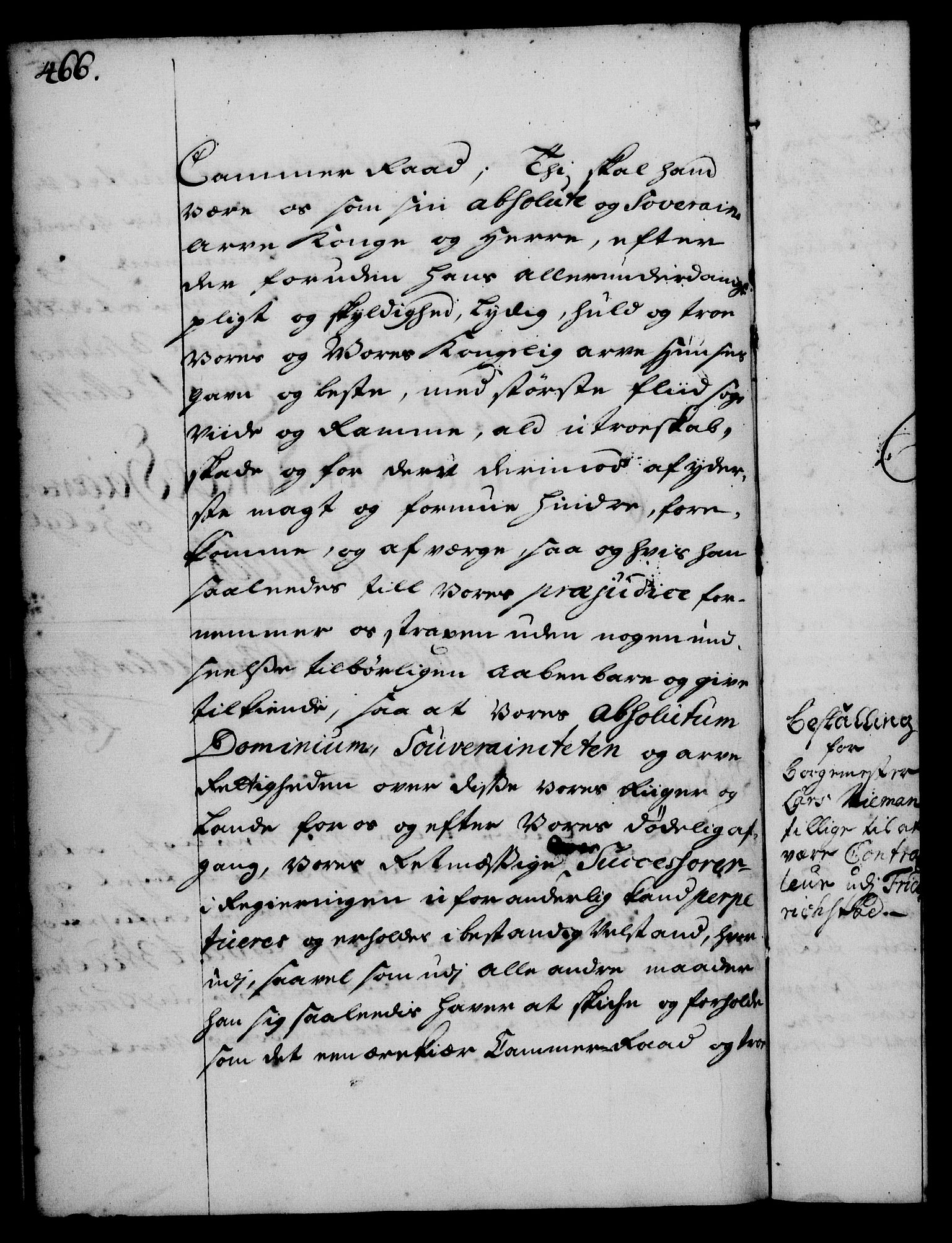 Rentekammeret, Kammerkanselliet, RA/EA-3111/G/Gg/Gge/L0001: Norsk bestallingsprotokoll med register (merket RK 53.25), 1720-1730, p. 466