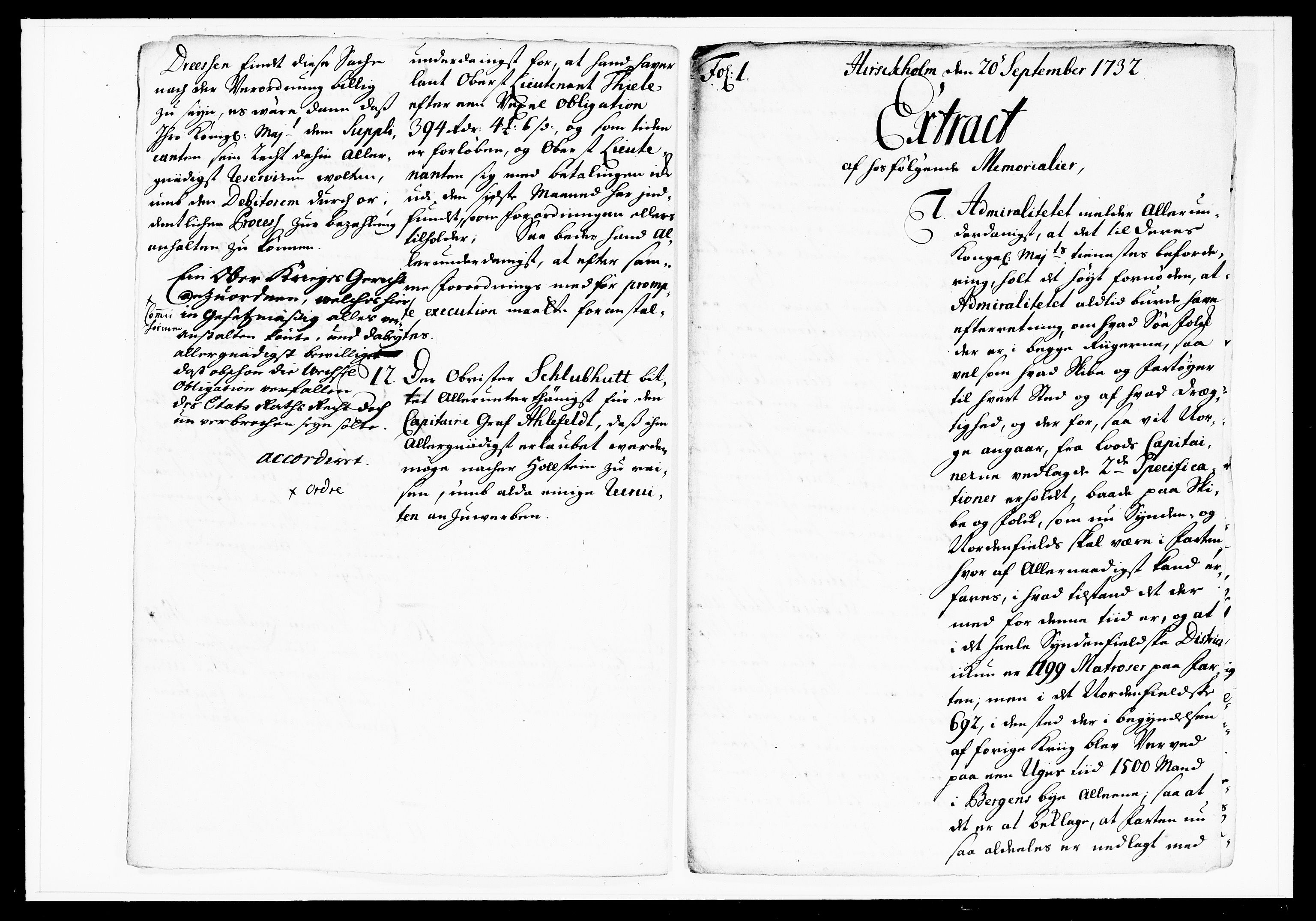 Krigskollegiet, Krigskancelliet, DRA/A-0006/-/1103-1107: Refererede sager, 1732, p. 245