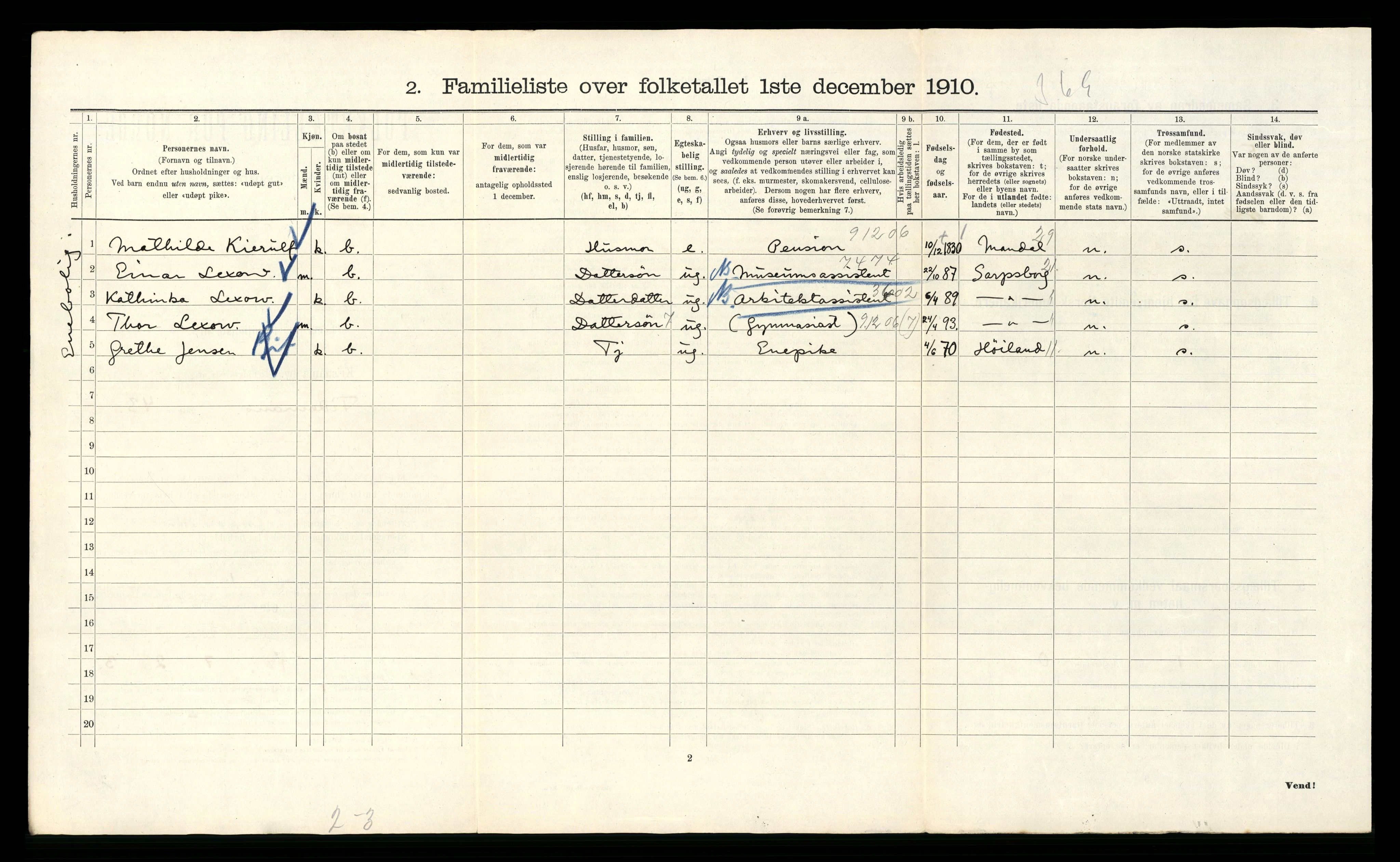 RA, 1910 census for Kristiania, 1910, p. 107128