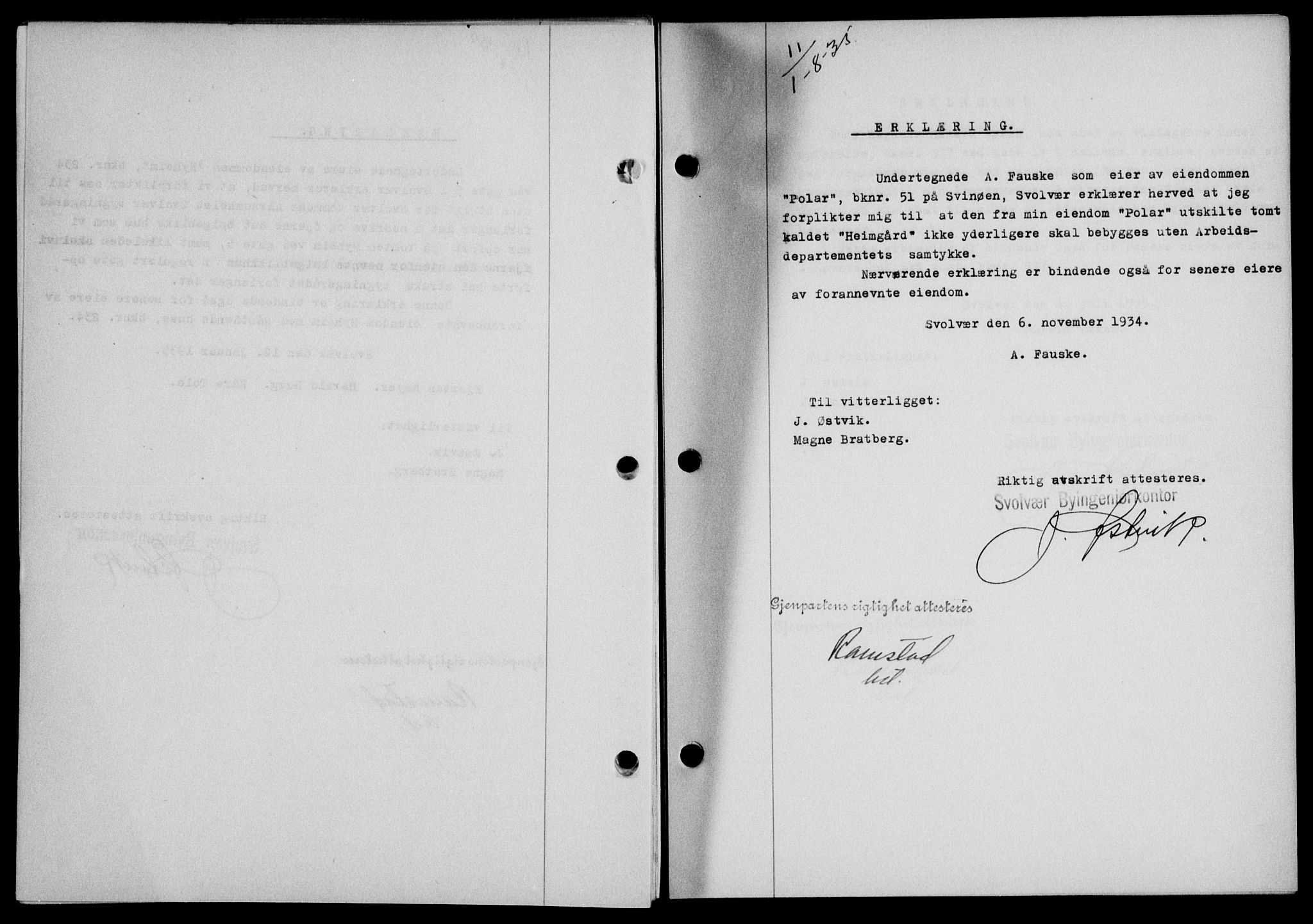 Lofoten sorenskriveri, SAT/A-0017/1/2/2C/L0032b: Mortgage book no. 32b, 1935-1935, Deed date: 01.08.1935