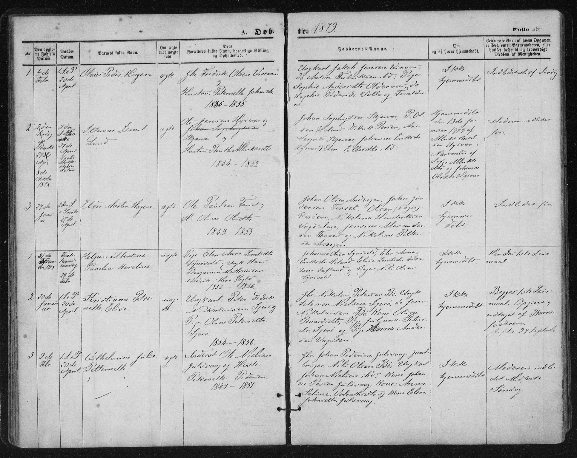 Ministerialprotokoller, klokkerbøker og fødselsregistre - Nordland, SAT/A-1459/816/L0241: Parish register (official) no. 816A07, 1870-1885, p. 50
