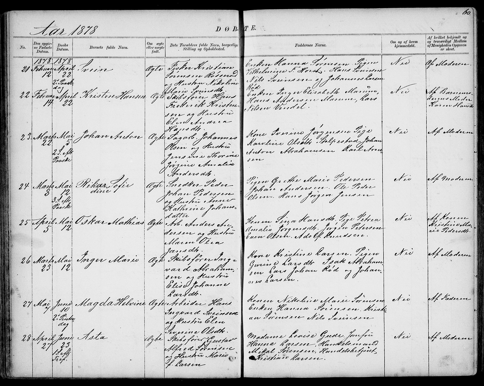Larvik kirkebøker, AV/SAKO-A-352/G/Gb/L0003: Parish register (copy) no. II 3, 1867-1899, p. 60