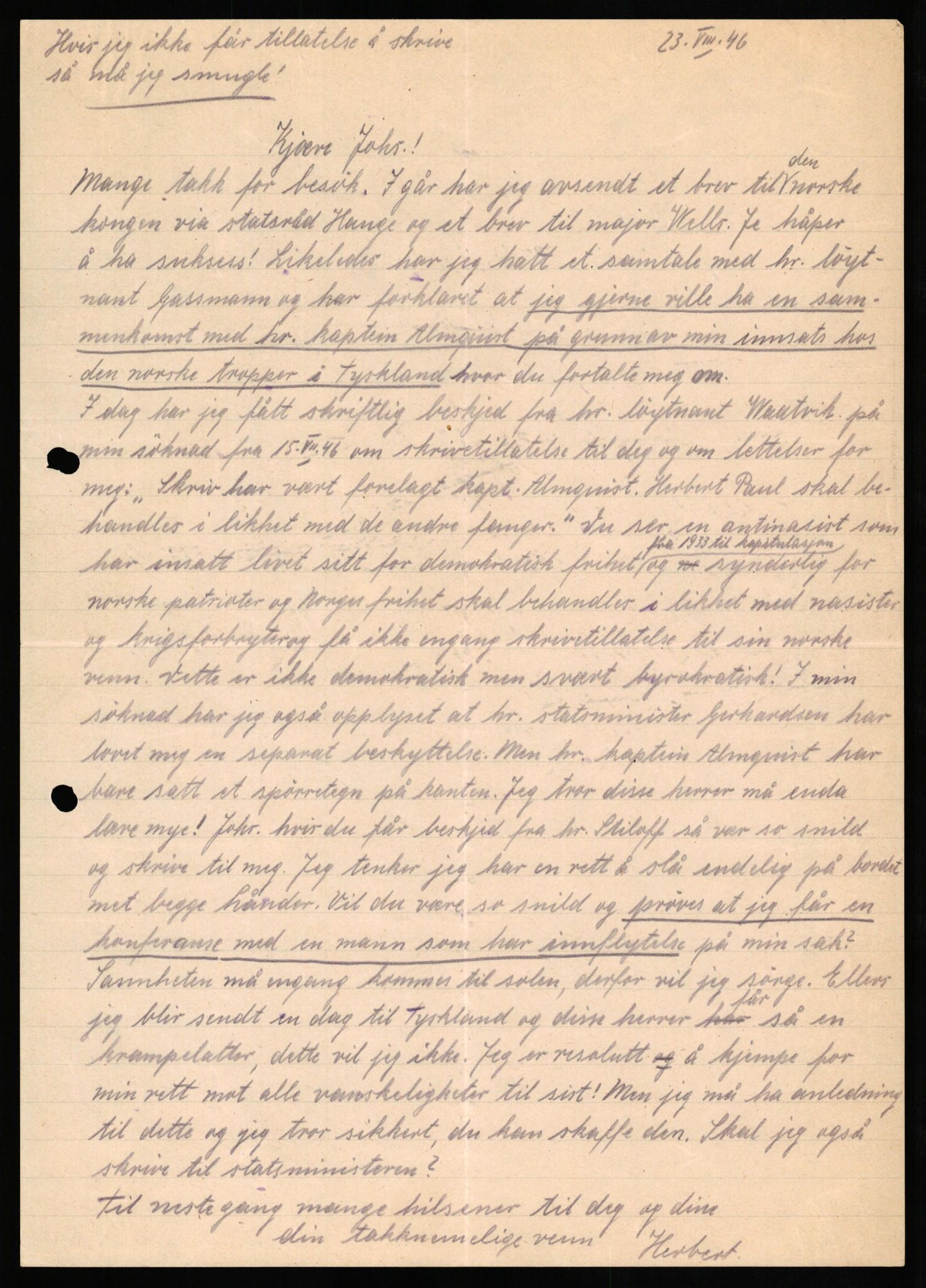 Forsvaret, Forsvarets overkommando II, AV/RA-RAFA-3915/D/Db/L0025: CI Questionaires. Tyske okkupasjonsstyrker i Norge. Tyskere., 1945-1946, p. 409