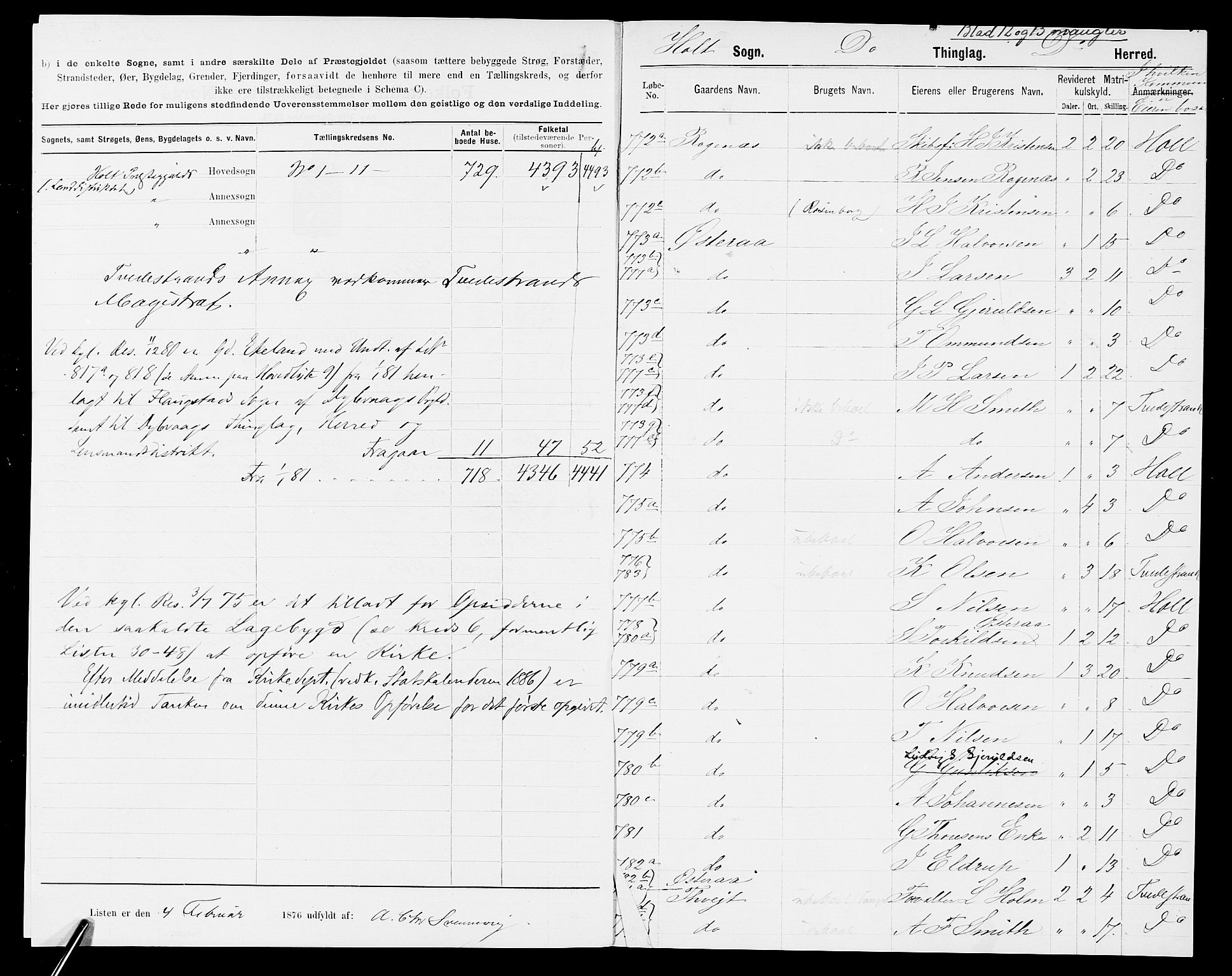 SAK, 1875 census for 0914L Holt/Holt, 1875, p. 3